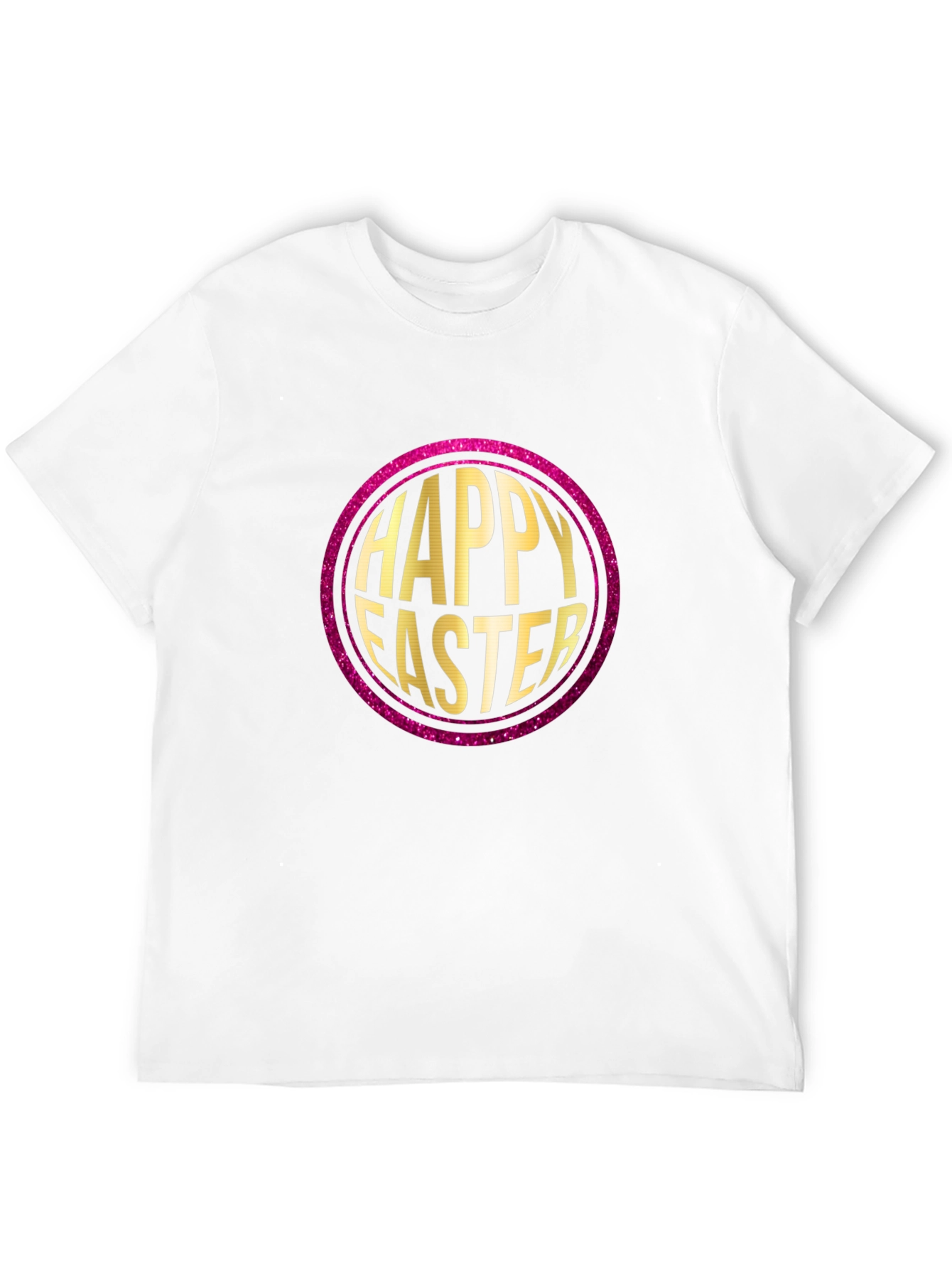 Happy Easter Graphic Print Crew Neck T-Shirt