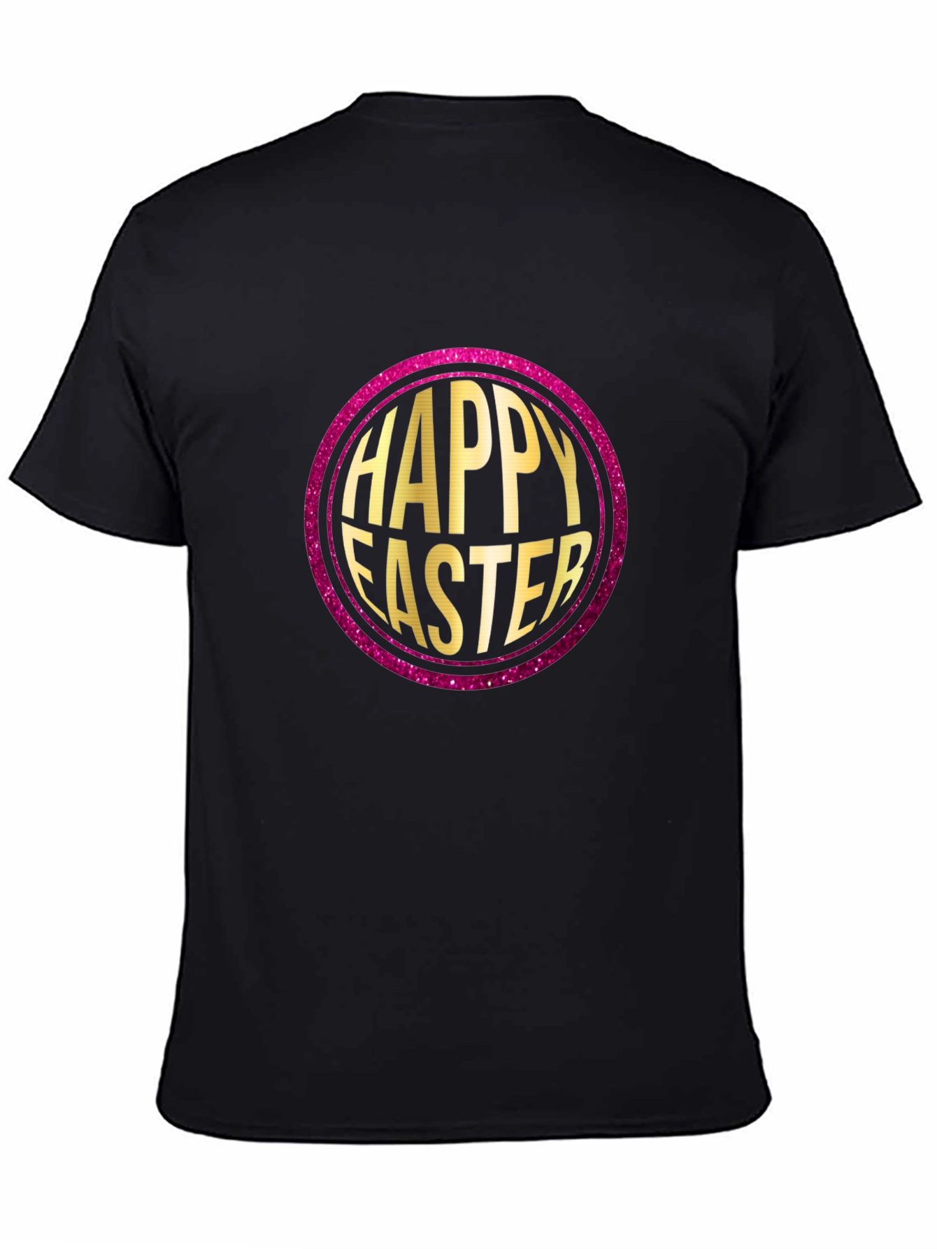 Happy Easter Graphic Print Crew Neck T-Shirt