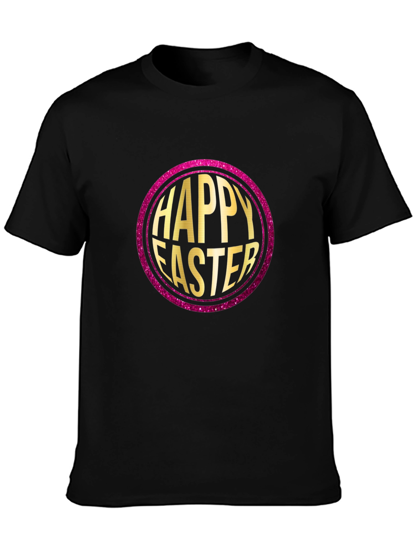 Happy Easter Graphic Print Crew Neck T-Shirt