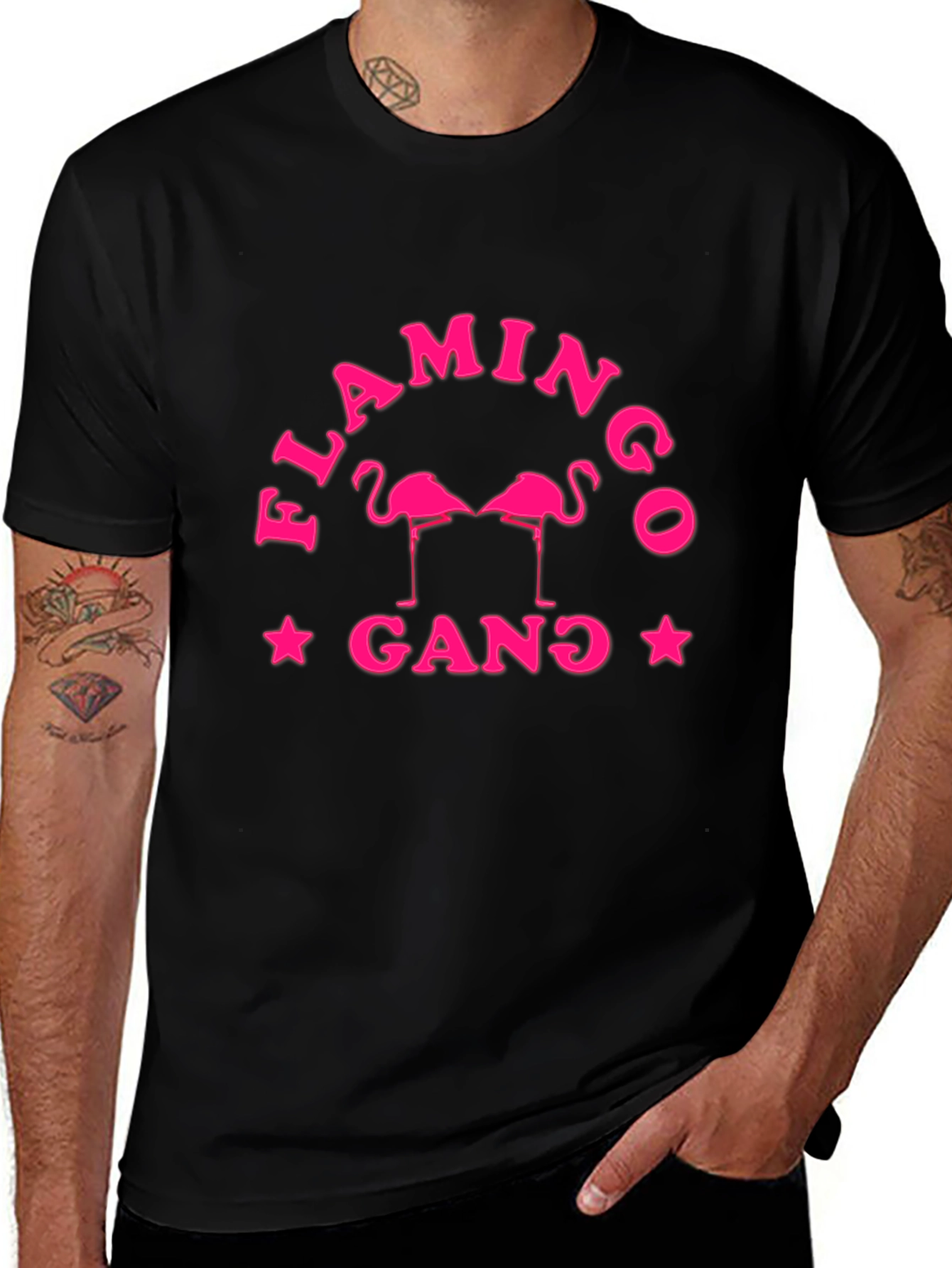 Flamingo Gang Graphic T-Shirt - Stylish Cotton Tee
