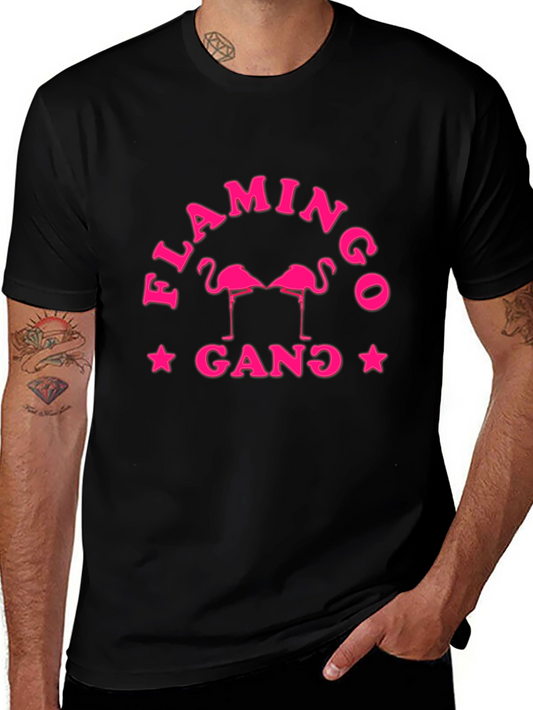 Flamingo Gang Graphic T-Shirt - Stylish Cotton Tee