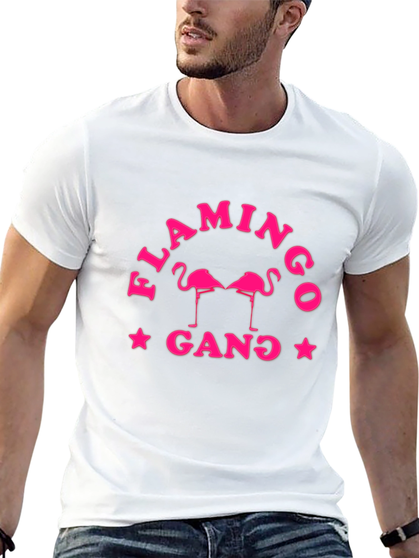 Flamingo Gang Graphic T-Shirt - Stylish Cotton Tee