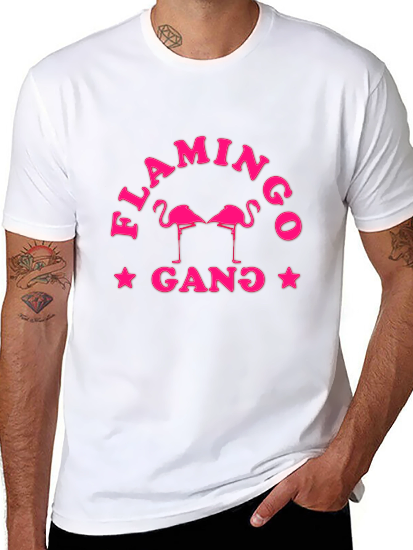 Flamingo Gang Graphic T-Shirt - Stylish Cotton Tee