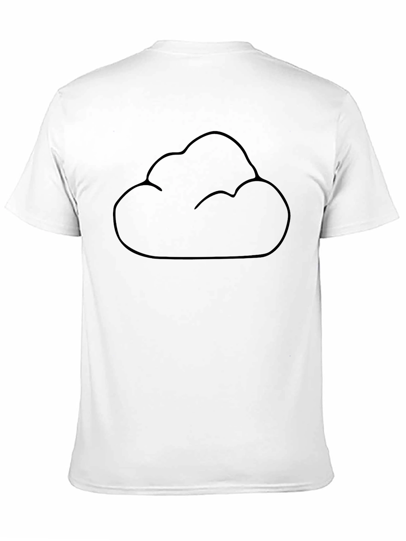 Cloud Outline Graphic Tee - Black Cotton Comfort