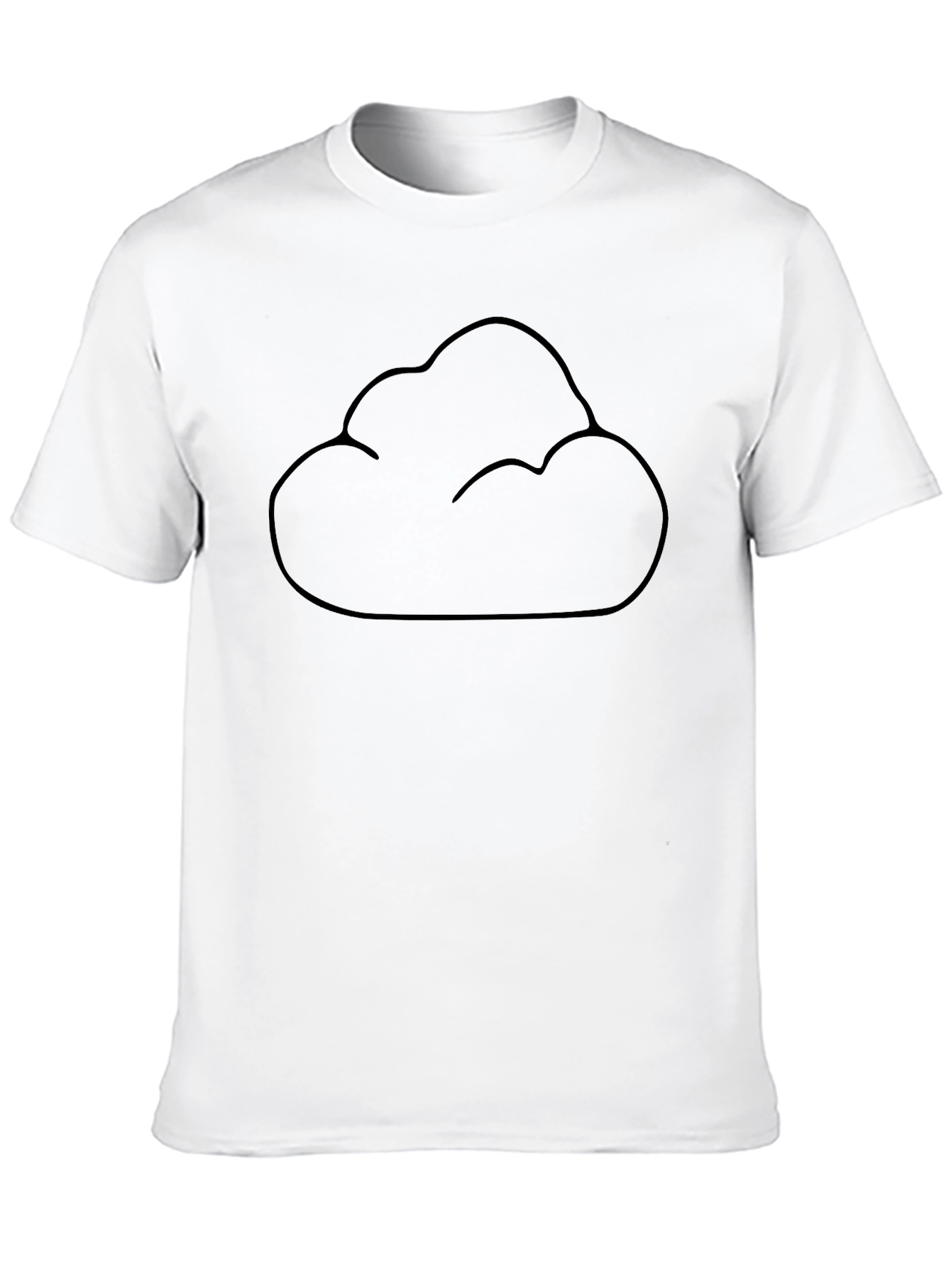Cloud Outline Graphic Tee - Black Cotton Comfort