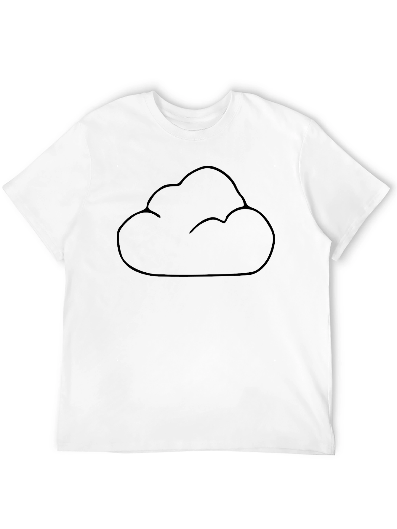 Cloud Outline Graphic Tee - Black Cotton Comfort