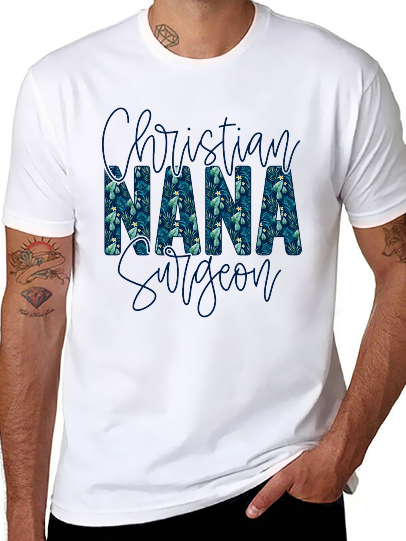 Christian Nana Surgeon T-Shirt - Floral Pattern