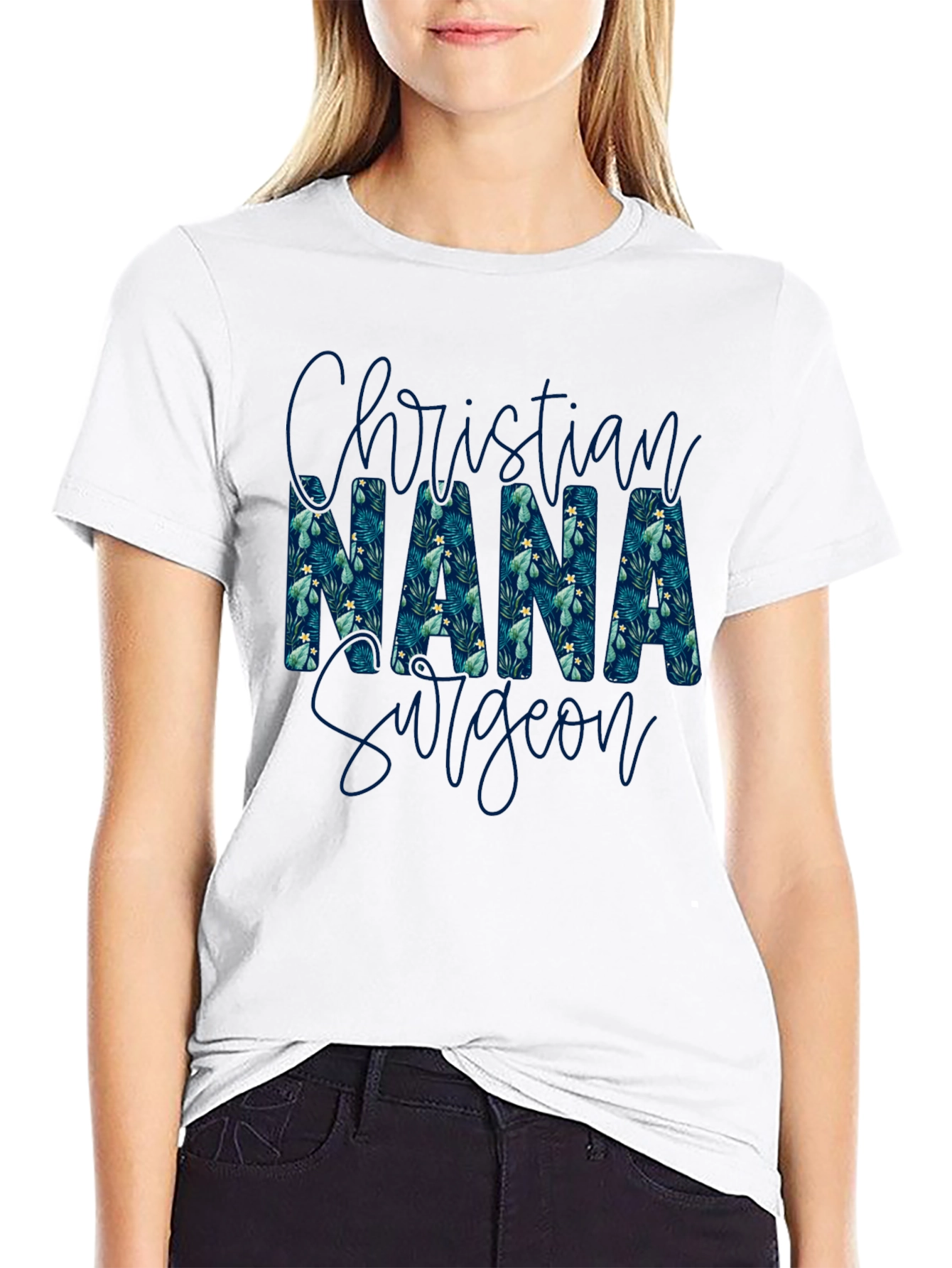 Christian Nana Surgeon T-Shirt - Floral Pattern