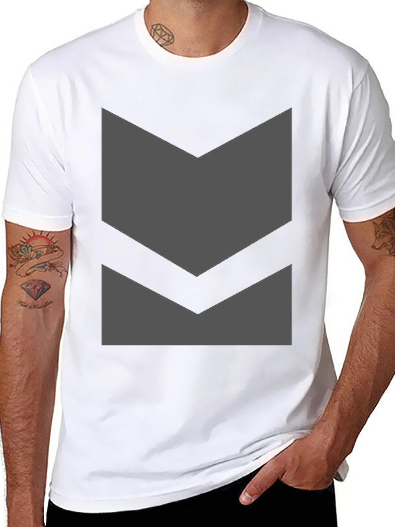 Geometric Graphic Print T-Shirt - Modern Style