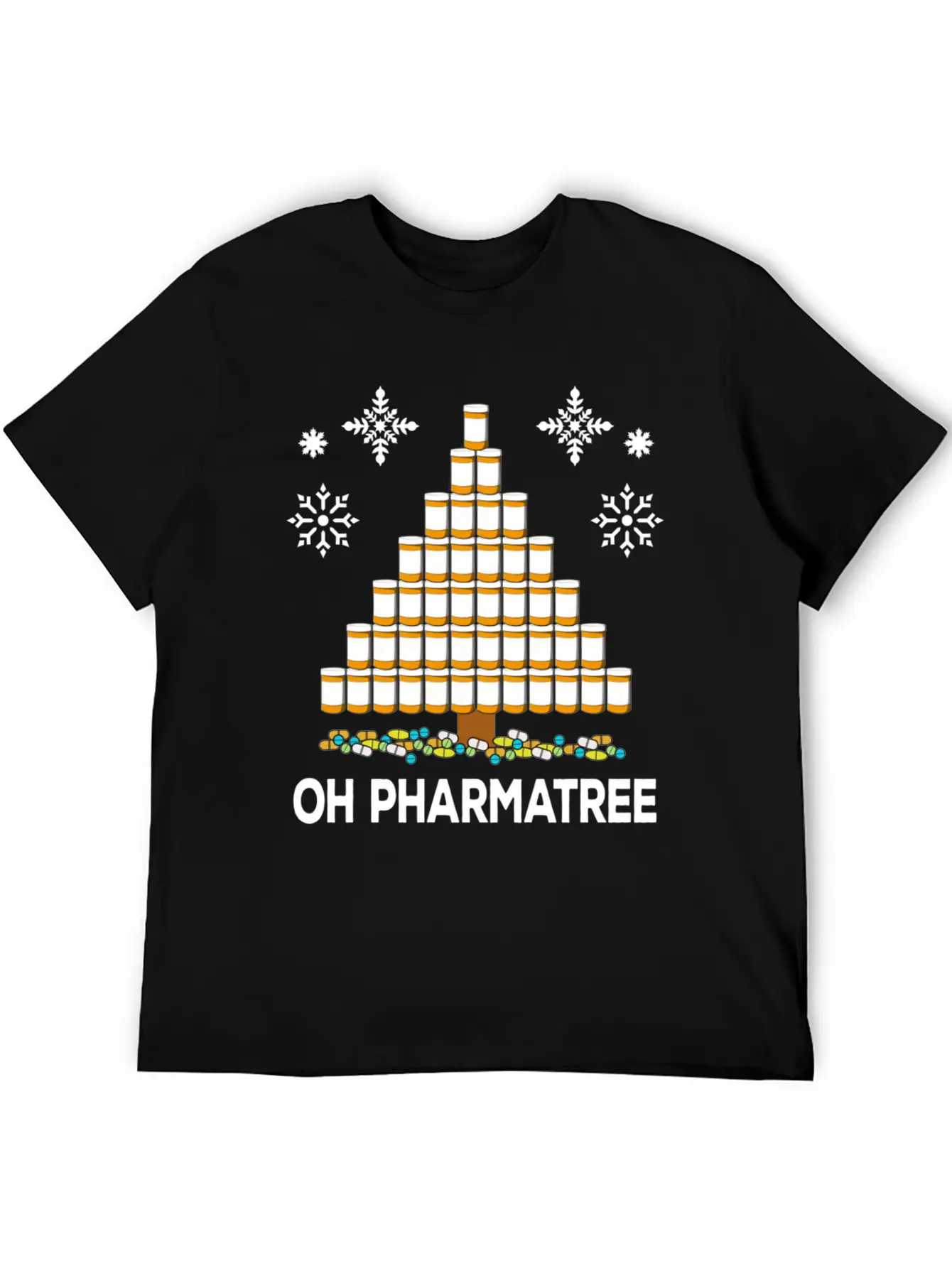 Pharmacy Christmas Tree Medication Pharmacist Fun Unisex Casual T-Shirt – Clean Design For Daily Comfort