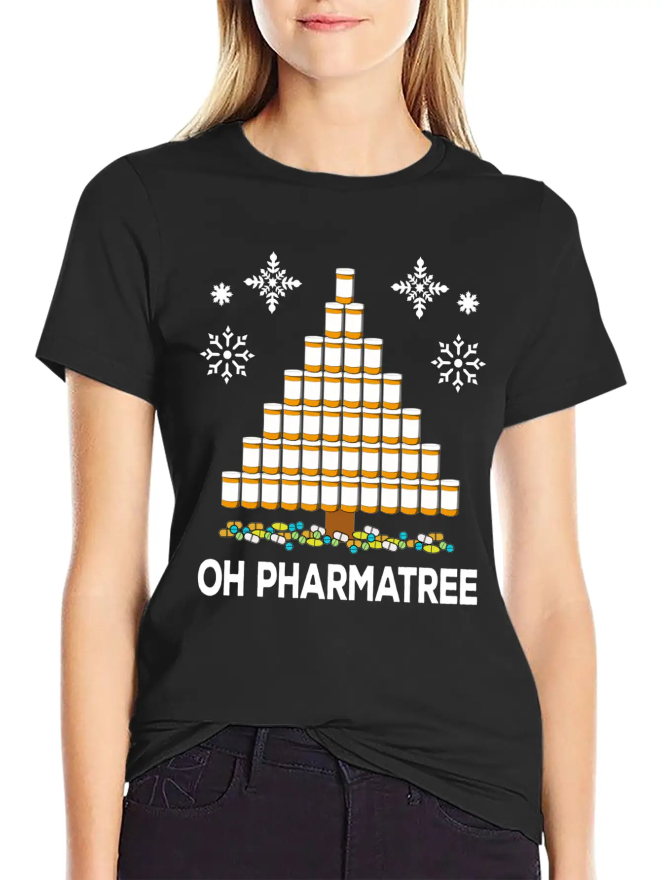 Pharmacy Christmas Tree Medication Pharmacist Fun Unisex Casual T-Shirt – Clean Design For Daily Comfort