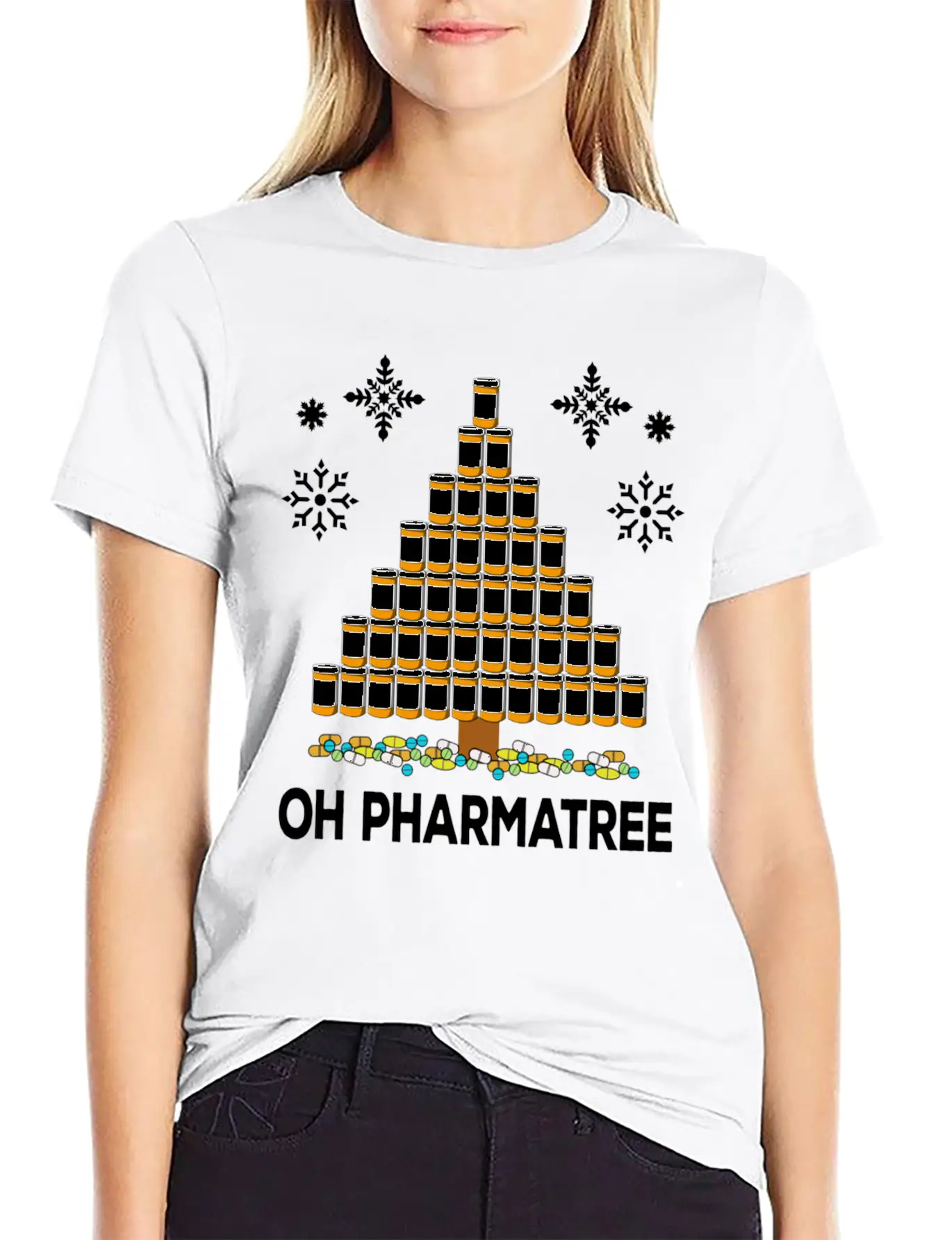 Pharmacy Christmas Tree Medication Pharmacist Fun Unisex Casual T-Shirt – Clean Design For Daily Comfort