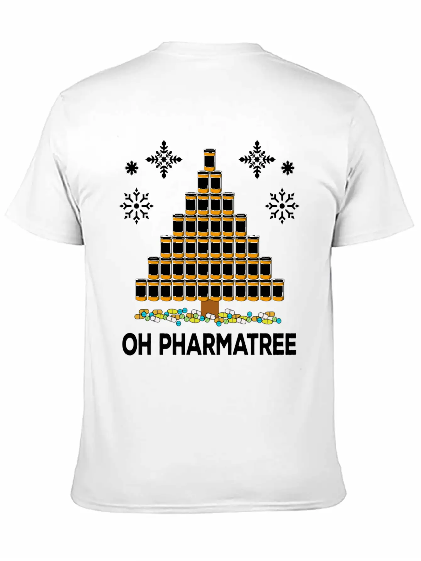 Pharmacy Christmas Tree Medication Pharmacist Fun Unisex Casual T-Shirt – Clean Design For Daily Comfort