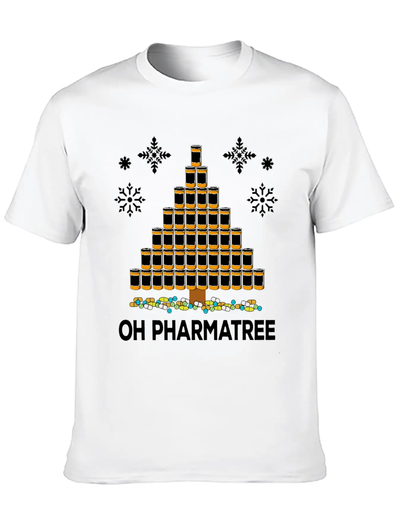 Pharmacy Christmas Tree Medication Pharmacist Fun Unisex Casual T-Shirt – Clean Design For Daily Comfort
