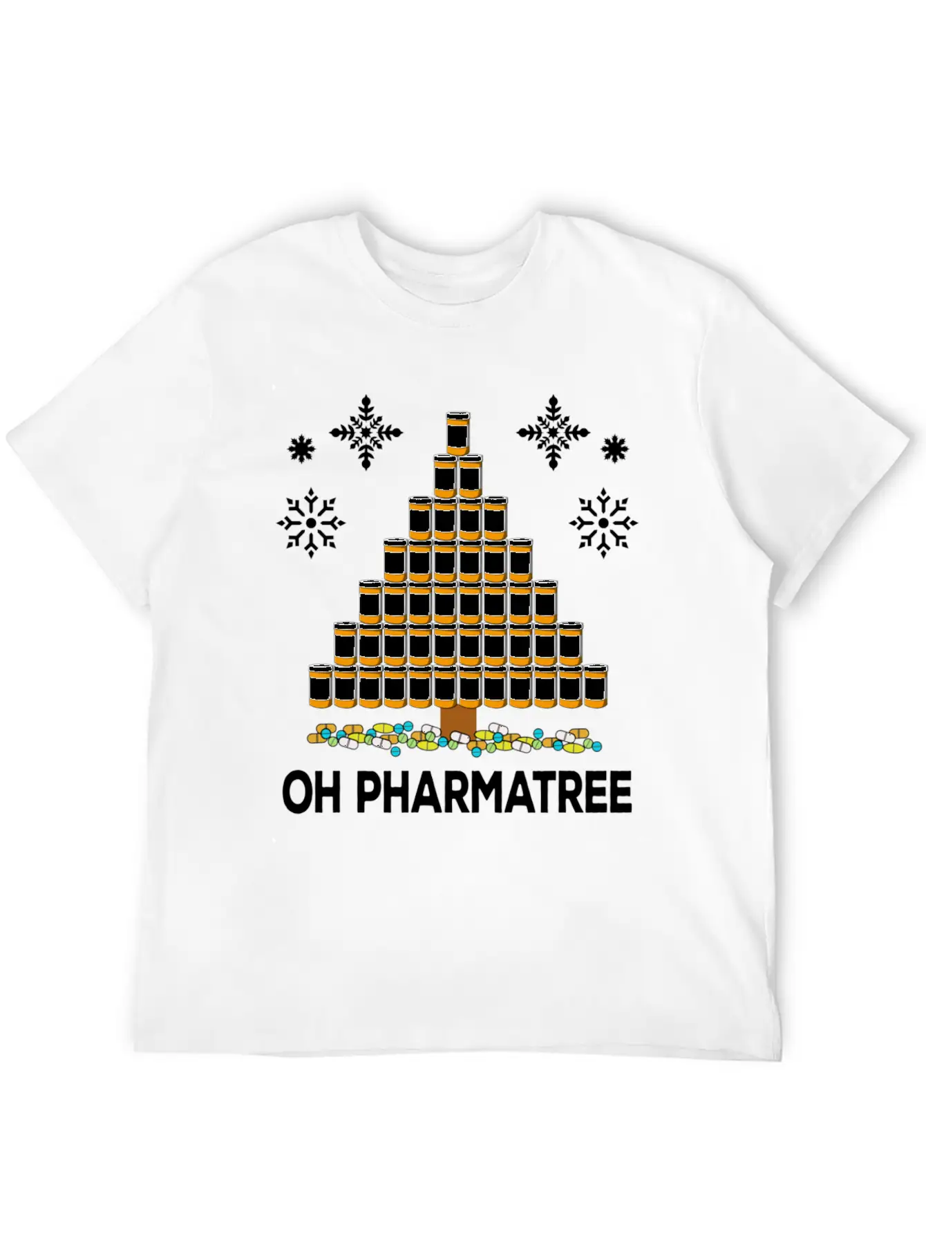 Pharmacy Christmas Tree Medication Pharmacist Fun Unisex Casual T-Shirt – Clean Design For Daily Comfort
