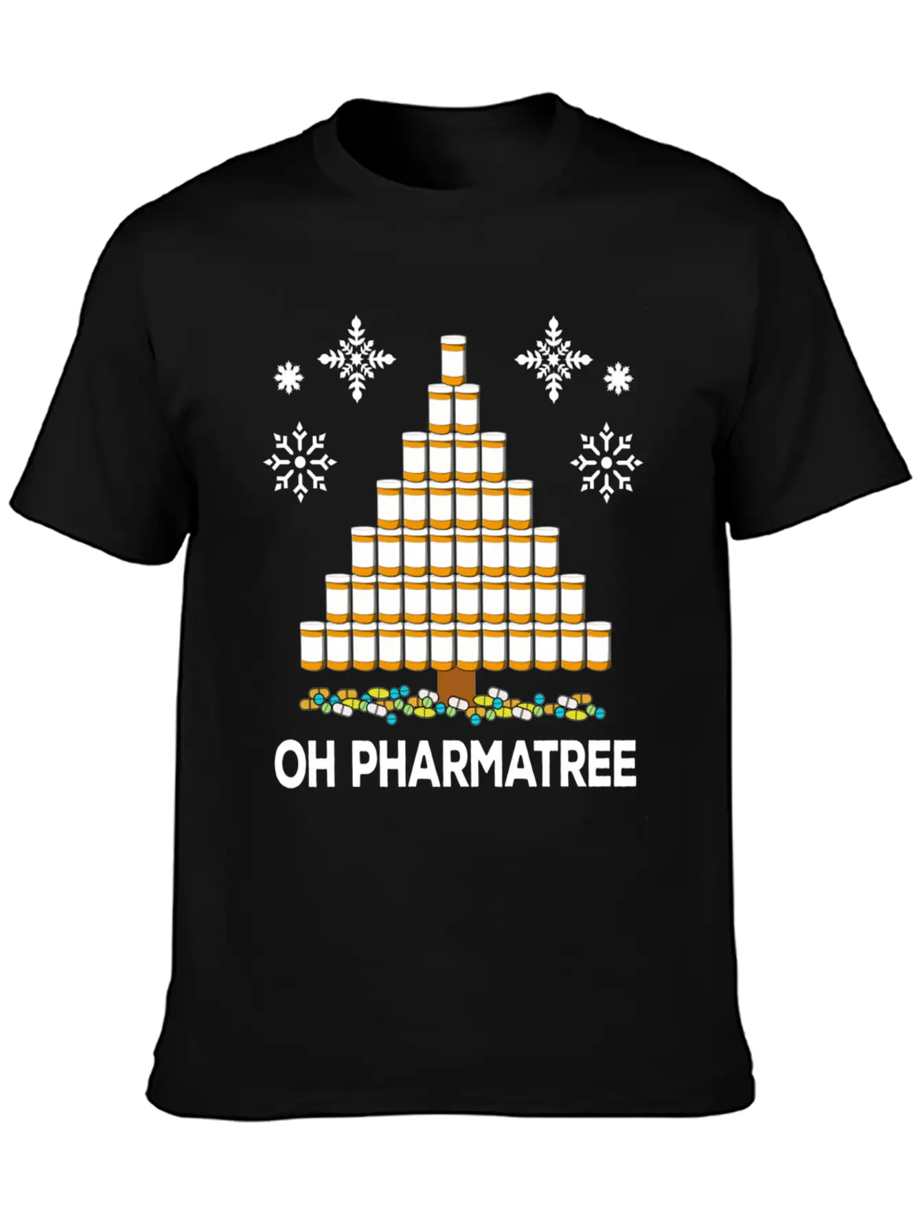 Pharmacy Christmas Tree Medication Pharmacist Fun Unisex Casual T-Shirt – Clean Design For Daily Comfort