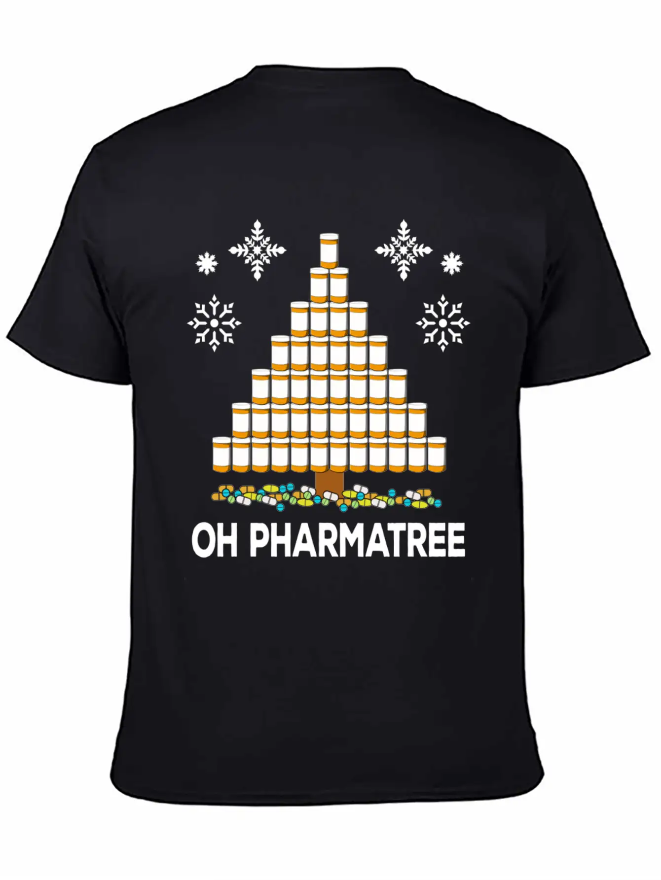 Pharmacy Christmas Tree Medication Pharmacist Fun Unisex Casual T-Shirt – Clean Design For Daily Comfort