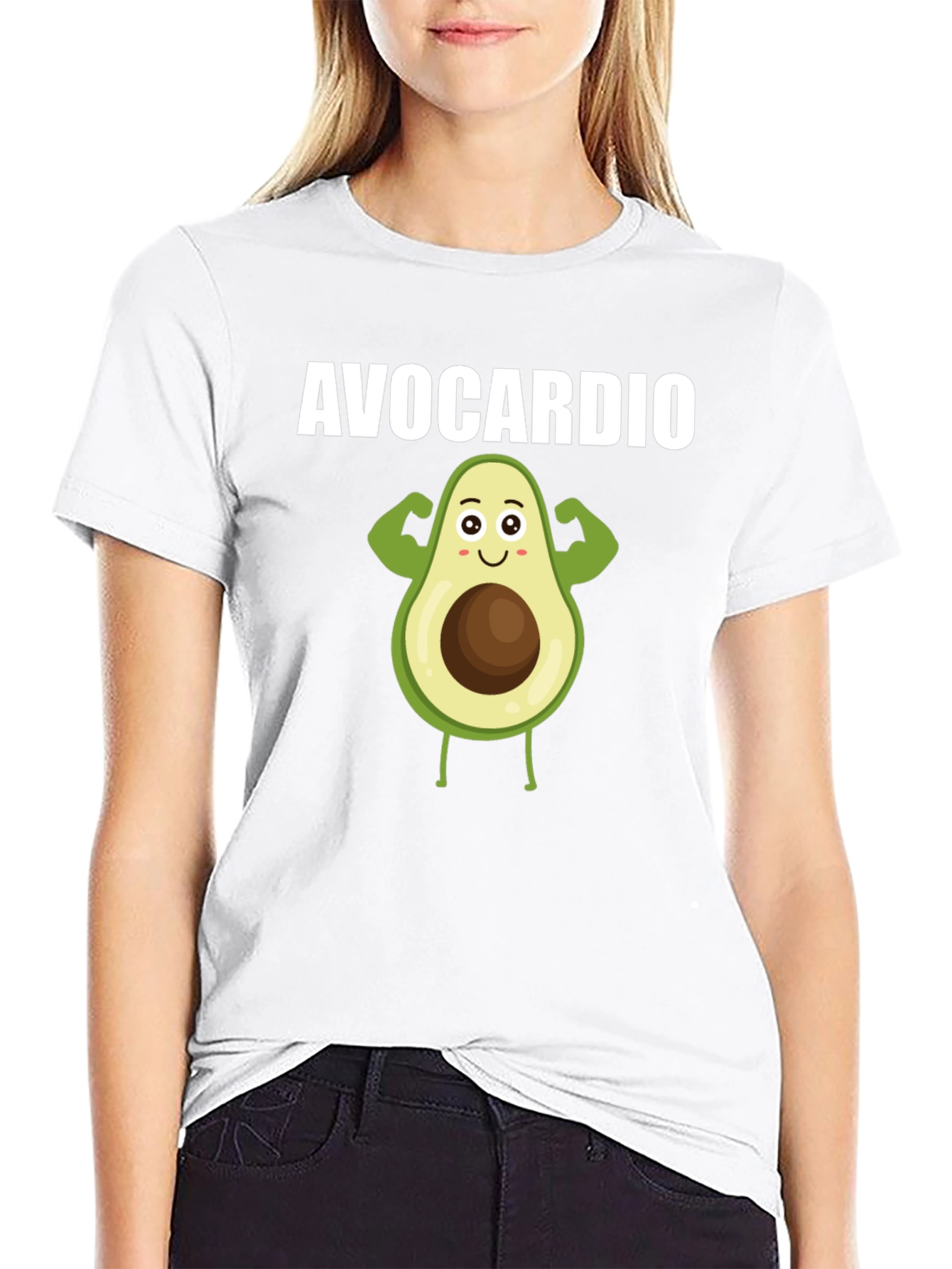 Avocardio Black T-Shirt - Funny Avocado Fitness Tee