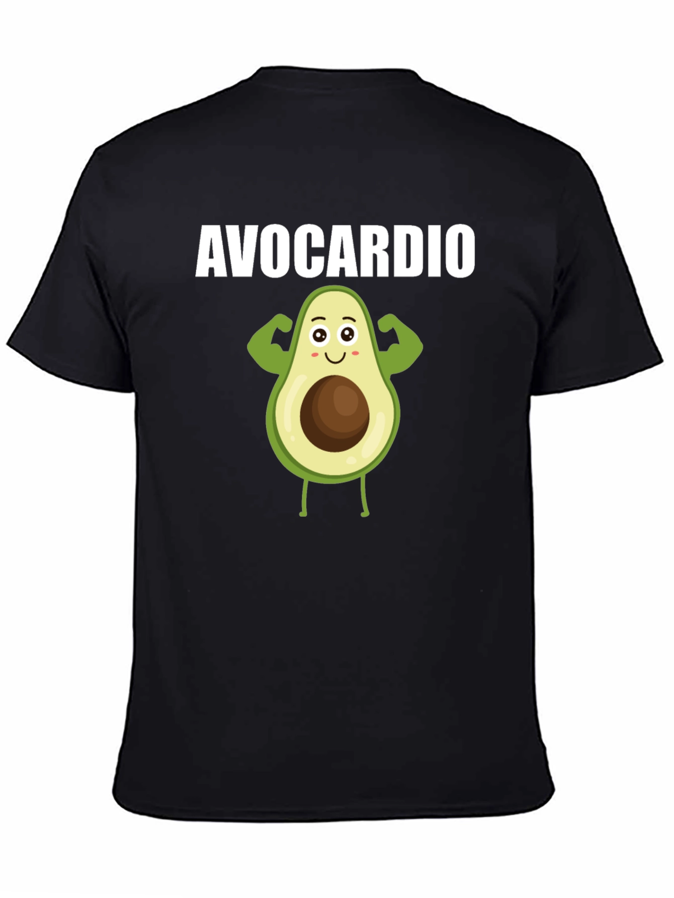 Avocardio Black T-Shirt - Funny Avocado Fitness Tee
