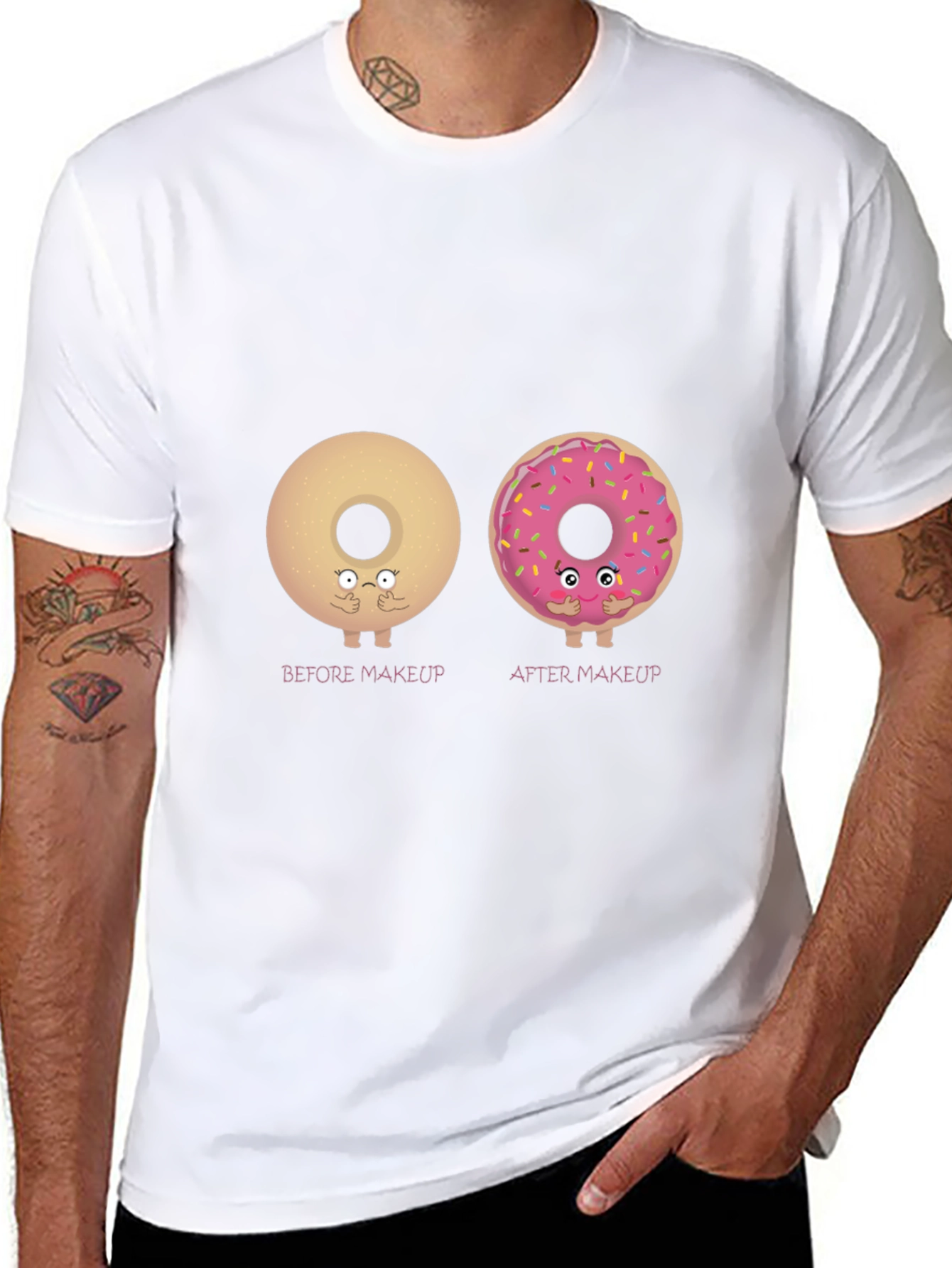 Donut Makeup T-Shirt - Black Cotton Tee
