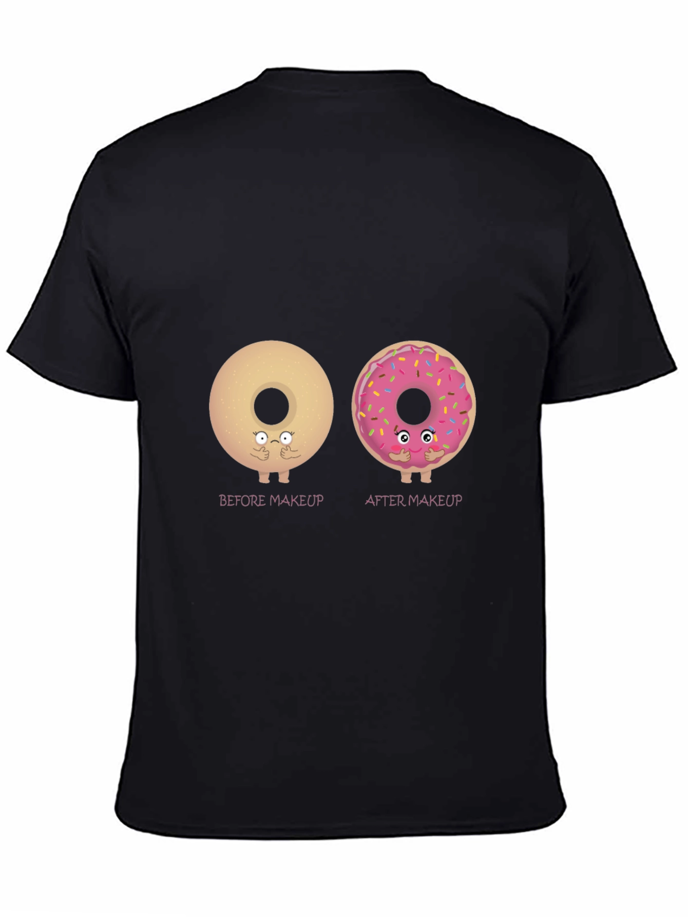 Donut Makeup T-Shirt - Black Cotton Tee
