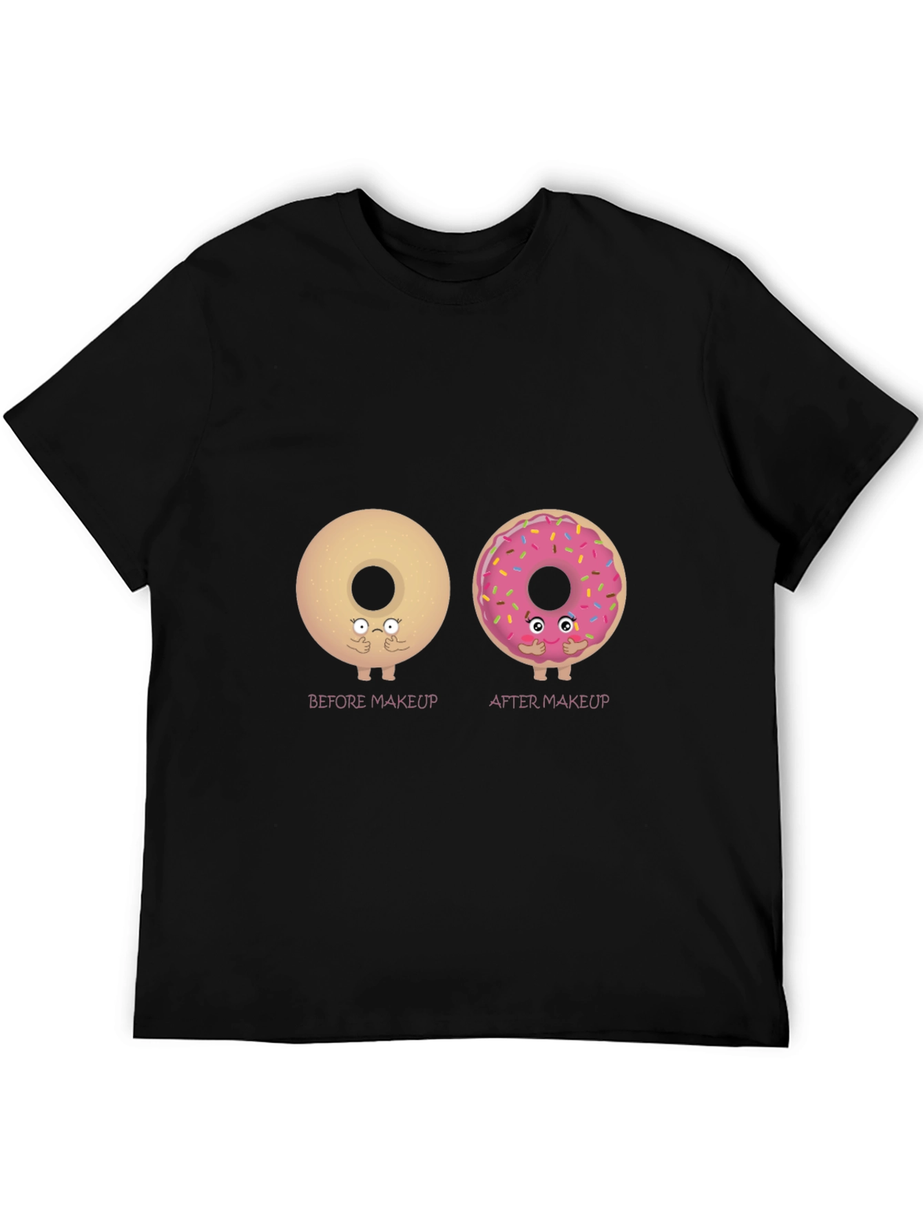 Donut Makeup T-Shirt - Black Cotton Tee