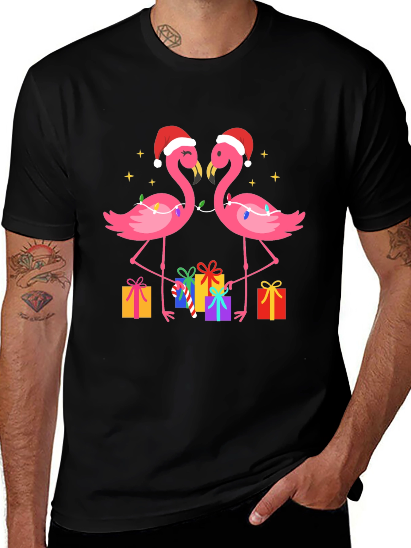 Festive Flamingo Christmas T-Shirt