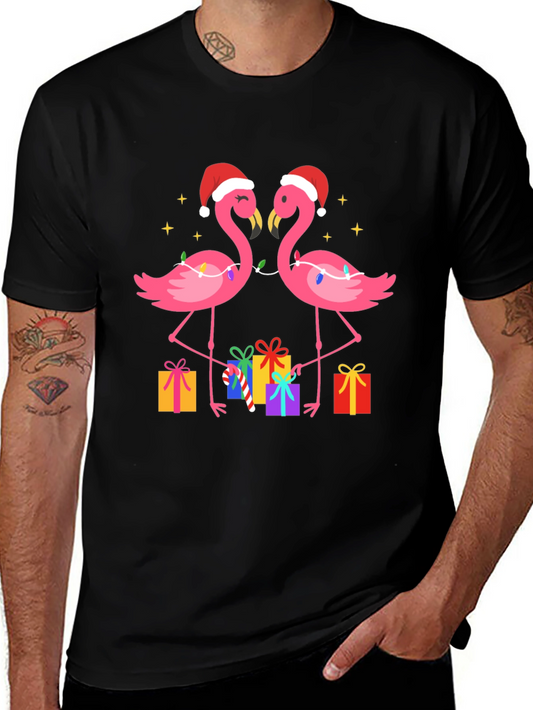Festive Flamingo Christmas T-Shirt