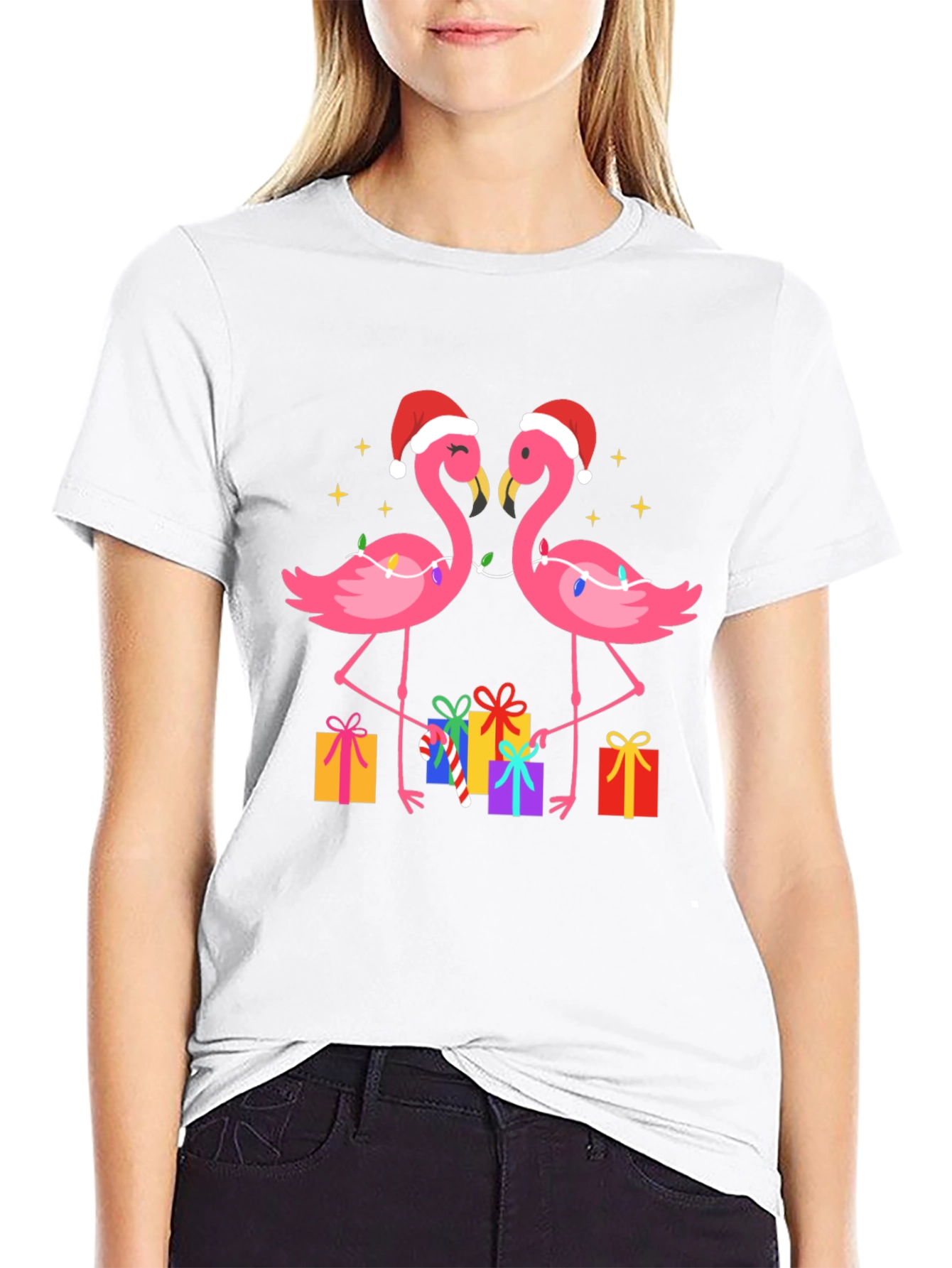 Festive Flamingo Christmas T-Shirt