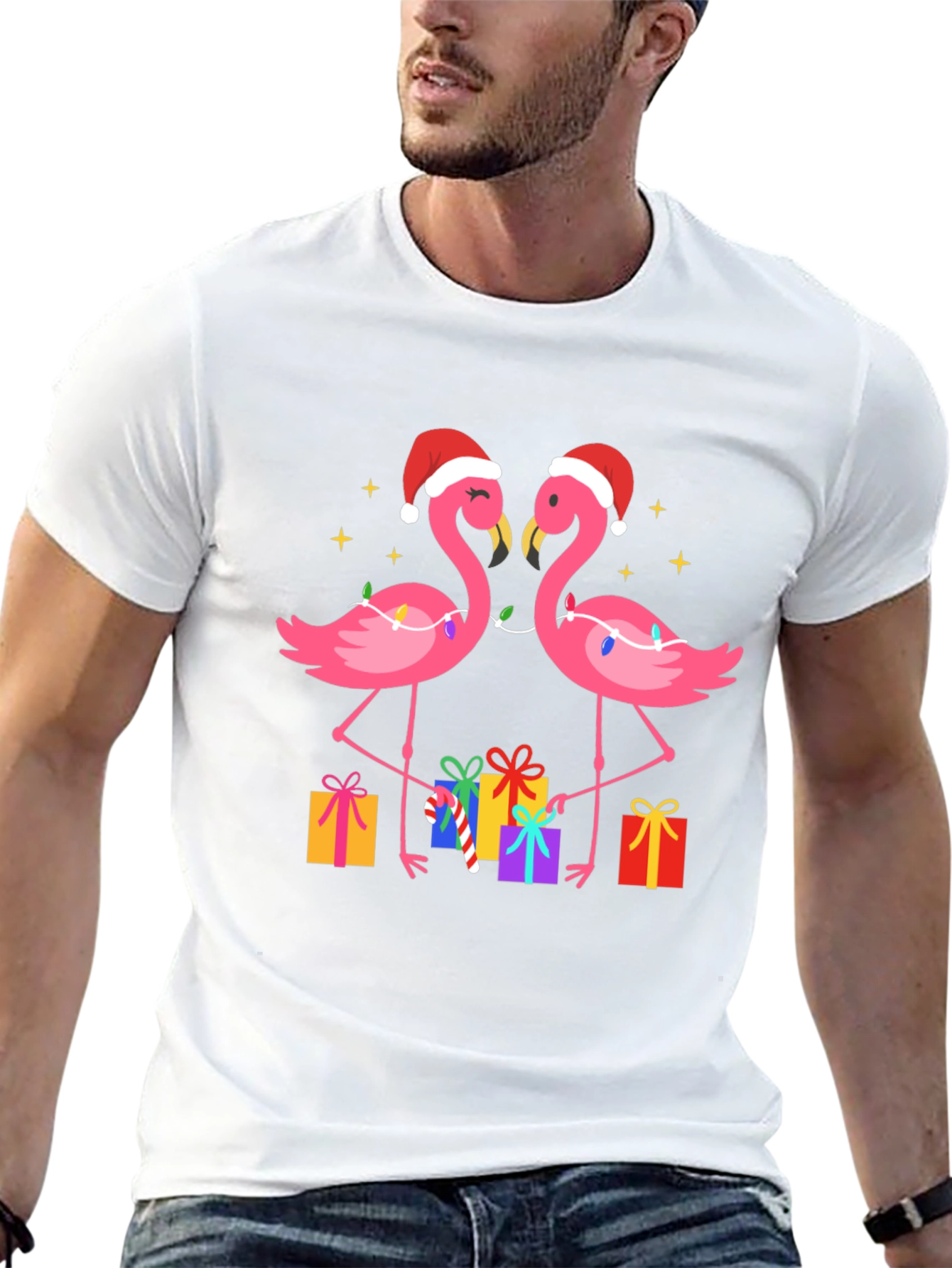 Festive Flamingo Christmas T-Shirt