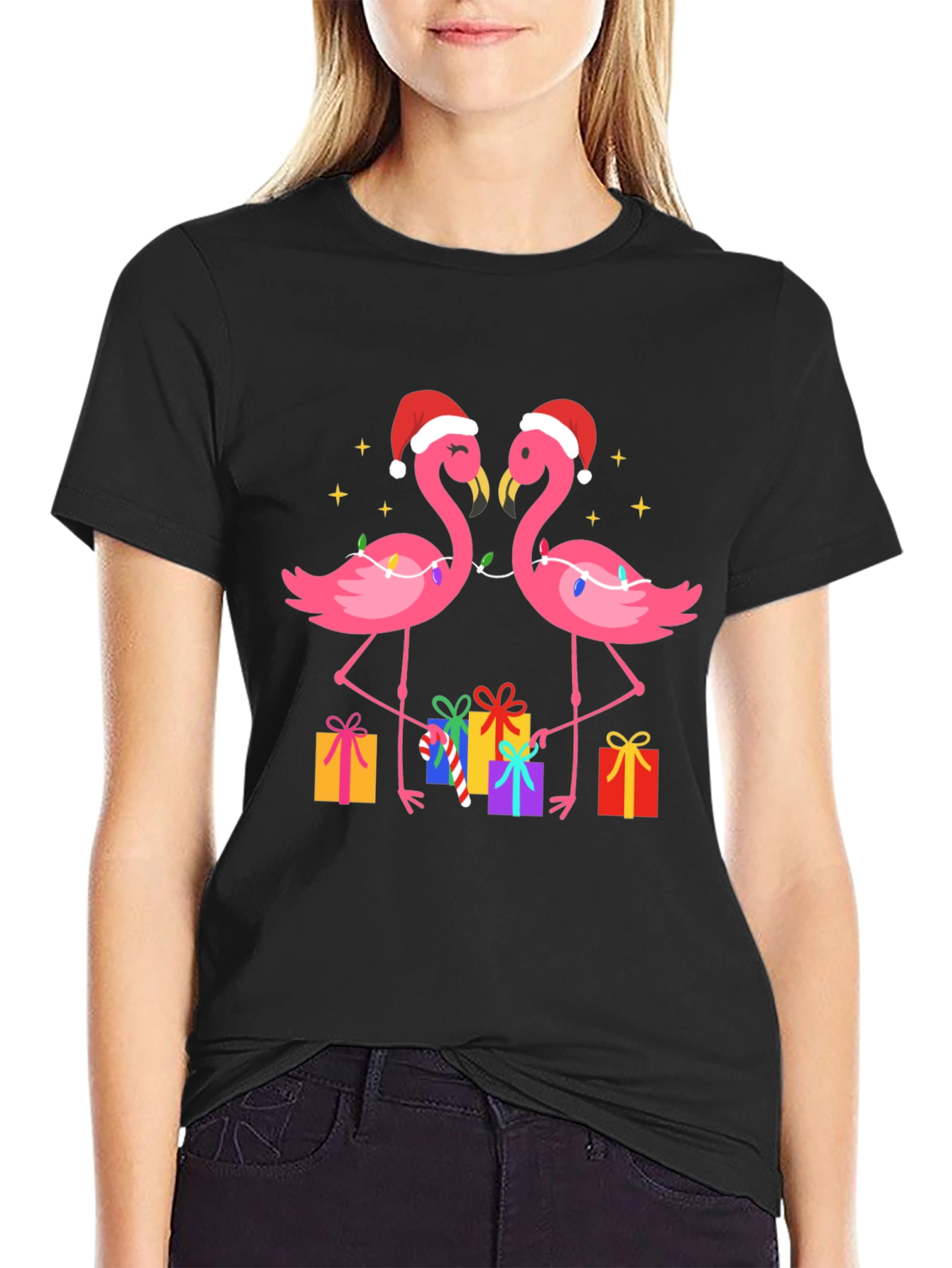 Festive Flamingo Christmas T-Shirt