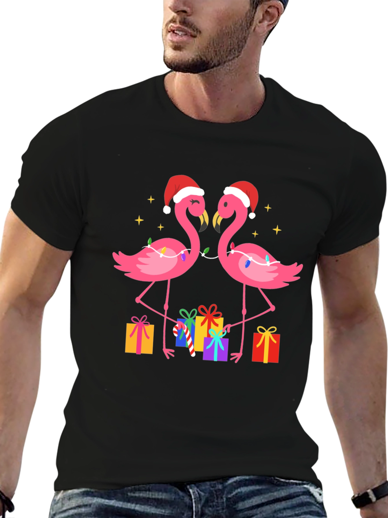 Festive Flamingo Christmas T-Shirt