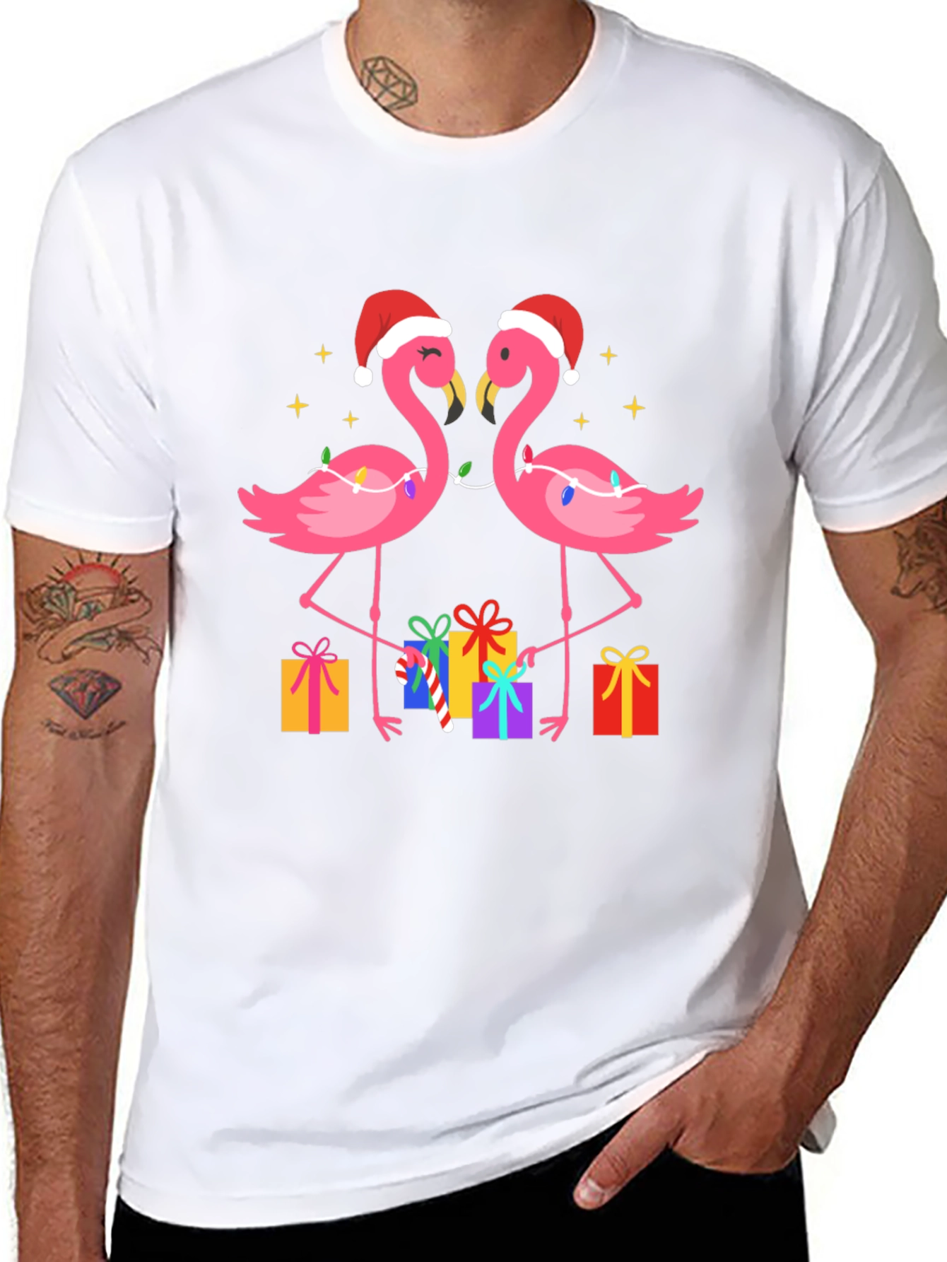 Festive Flamingo Christmas T-Shirt