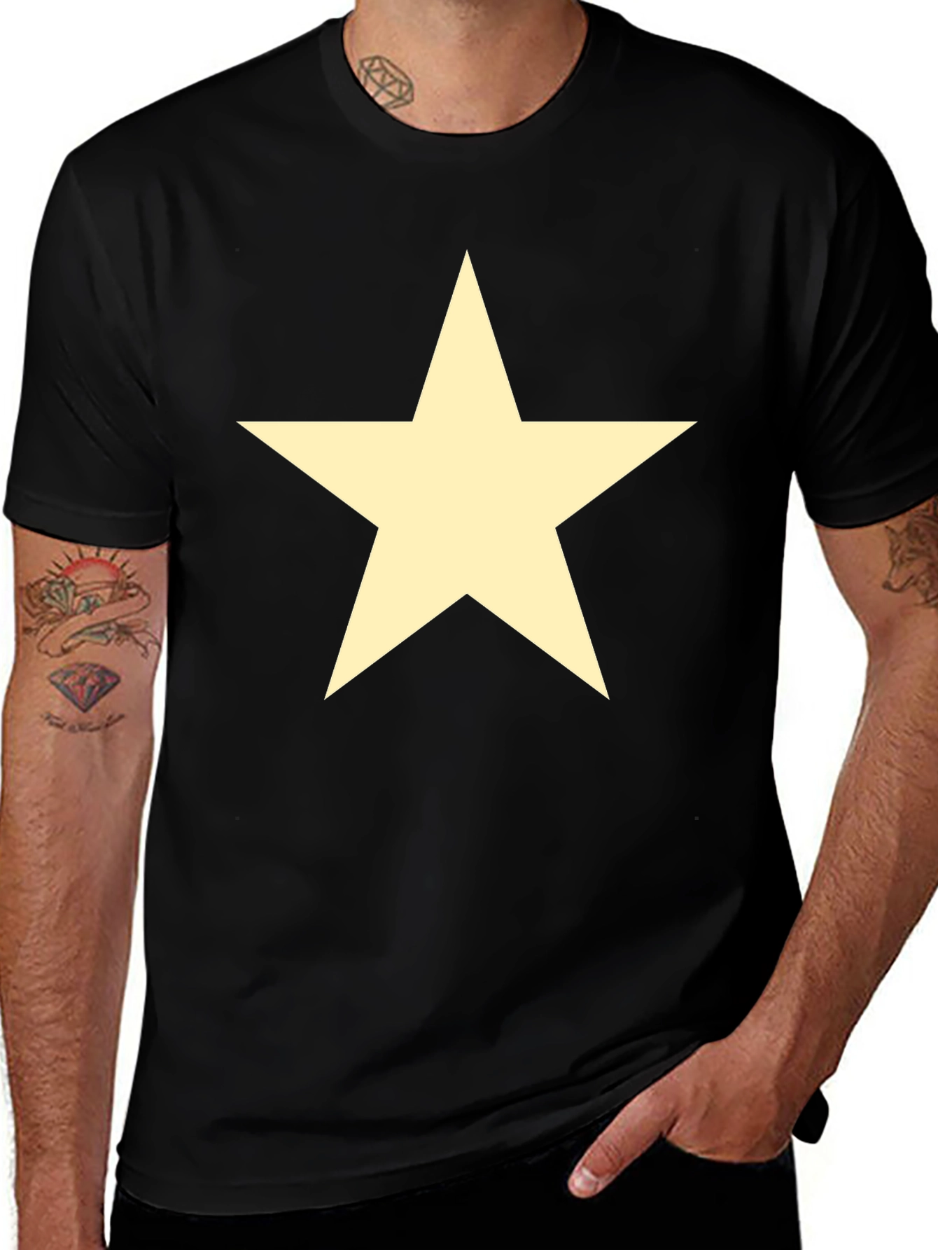 Black Star Graphic Tee - Casual Style