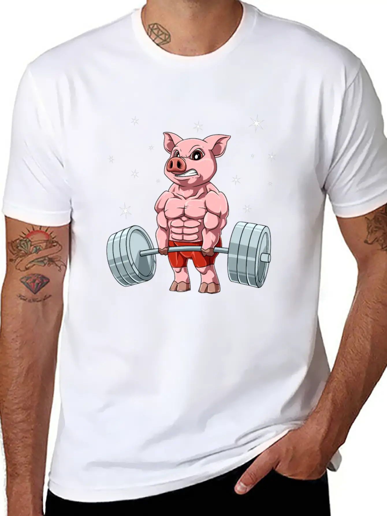 Pig Weightlifting Fitness Gym For A Animal Lover Unisex Casual T-Shirt – Clean Design For Daily Comfort