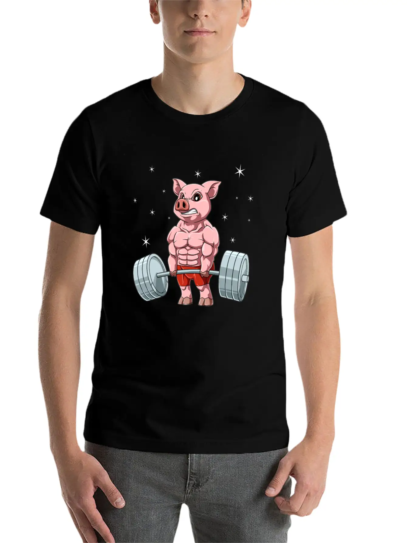 Pig Weightlifting Fitness Gym For A Animal Lover Unisex Casual T-Shirt – Clean Design For Daily Comfort