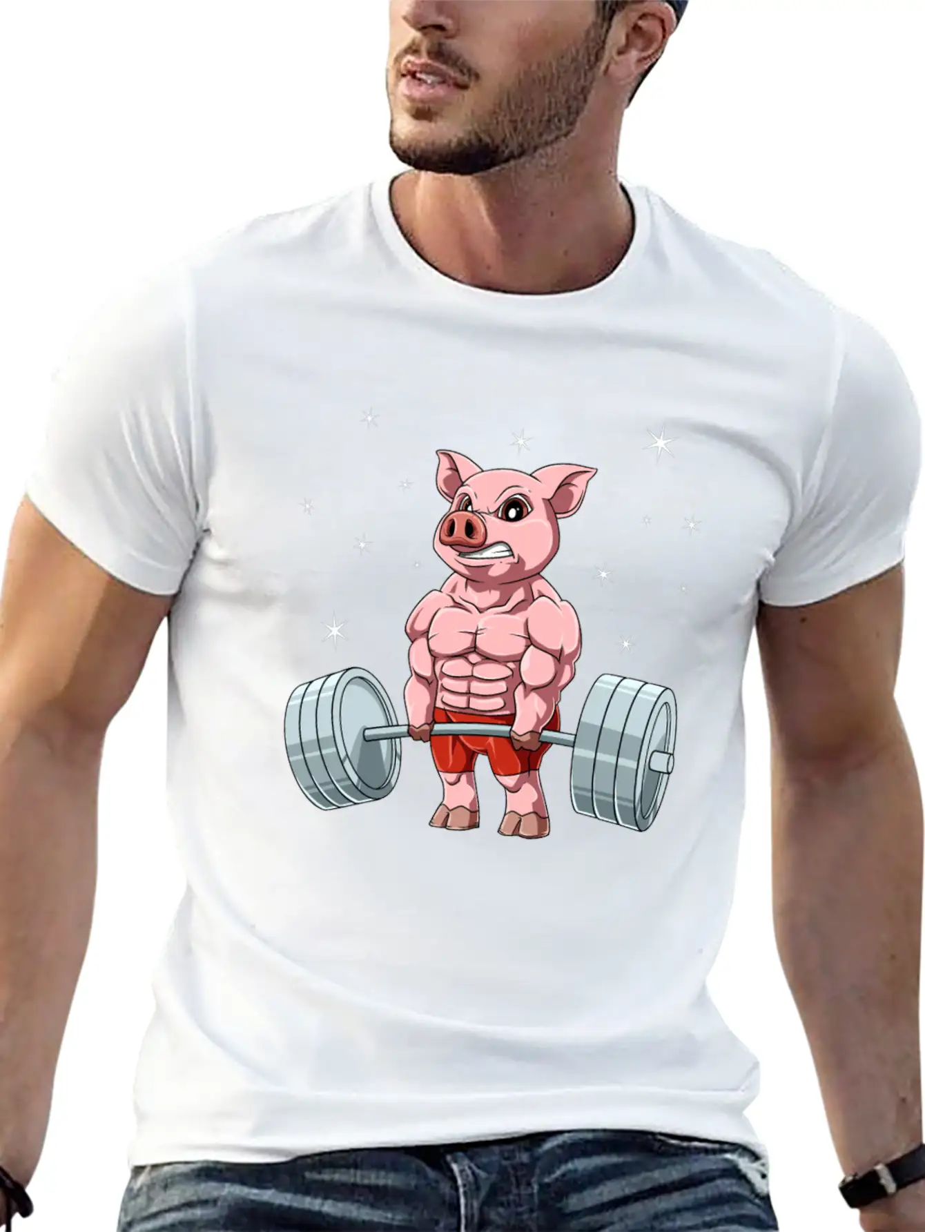 Pig Weightlifting Fitness Gym For A Animal Lover Unisex Casual T-Shirt – Clean Design For Daily Comfort