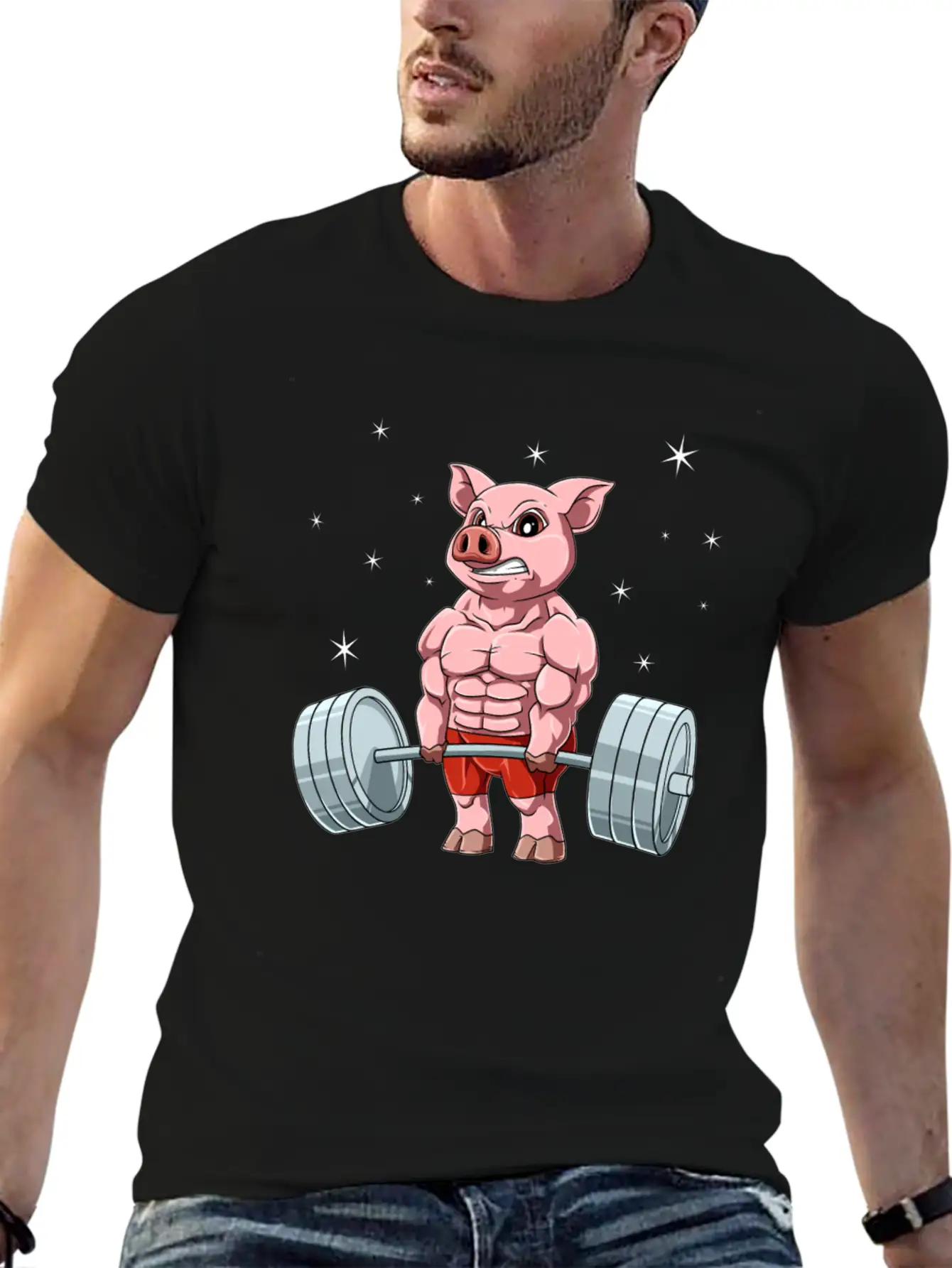 Pig Weightlifting Fitness Gym For A Animal Lover Unisex Casual T-Shirt – Clean Design For Daily Comfort