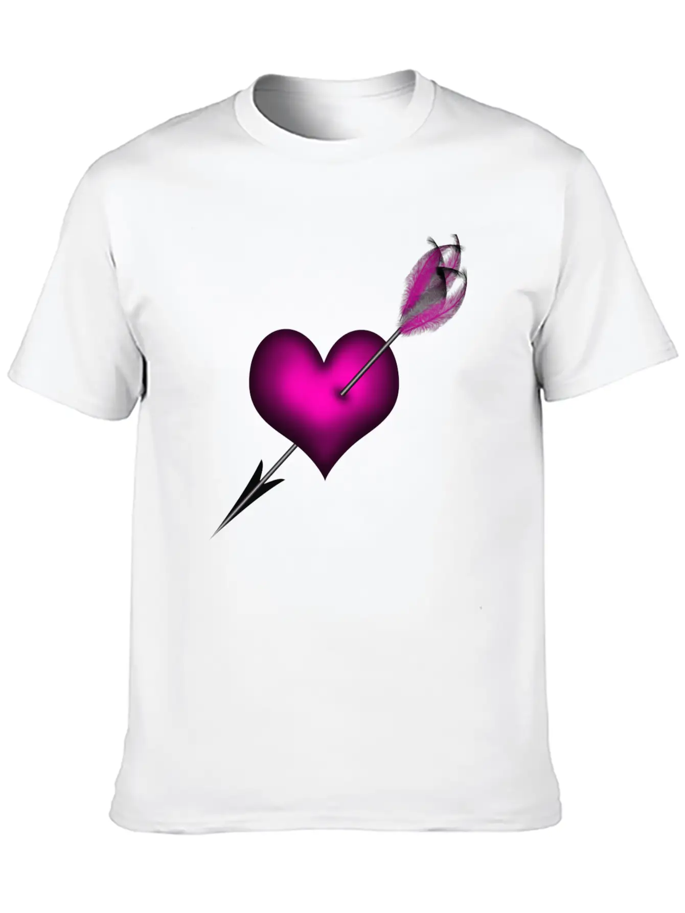 PINK HEART WITH ARROW Unisex Casual T-Shirt – Clean Design For Daily Comfort