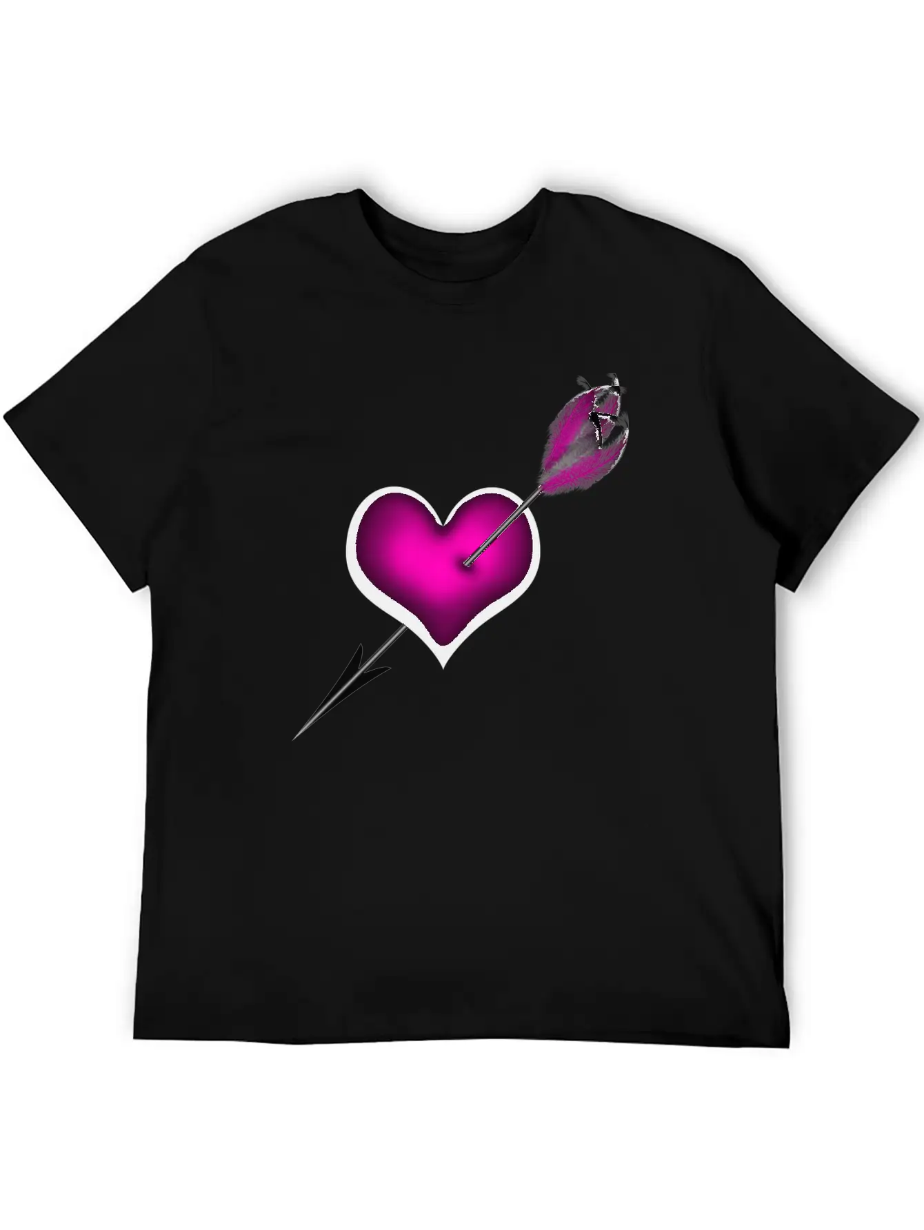 PINK HEART WITH ARROW Unisex Casual T-Shirt – Clean Design For Daily Comfort