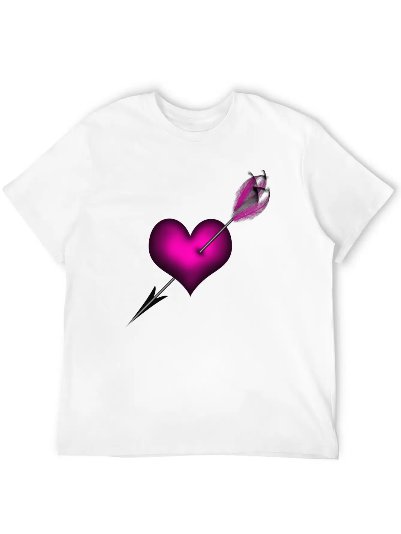 PINK HEART WITH ARROW Unisex Casual T-Shirt – Clean Design For Daily Comfort