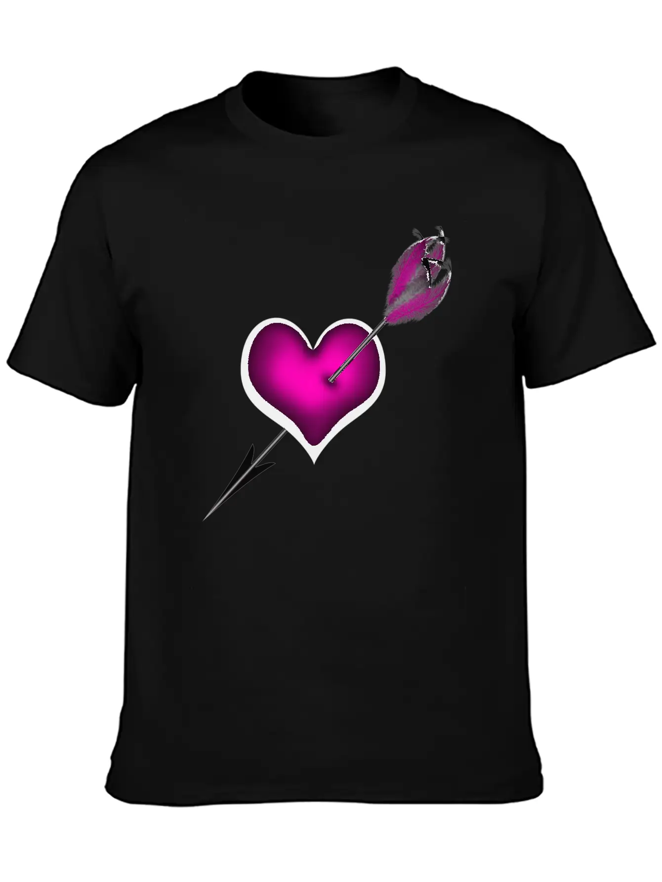 PINK HEART WITH ARROW Unisex Casual T-Shirt – Clean Design For Daily Comfort