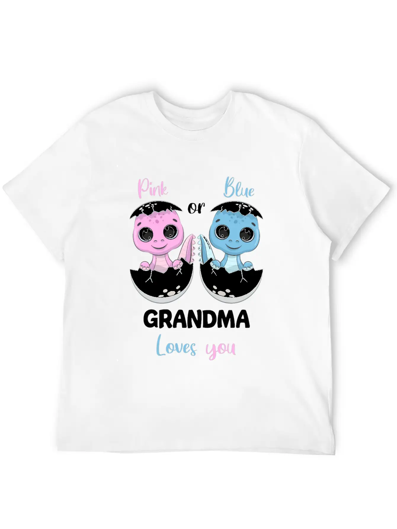 Pink Or Blue Grandma Loves You - Gender Reveal Unisex Casual T-Shirt – Clean Design For Daily Comfort