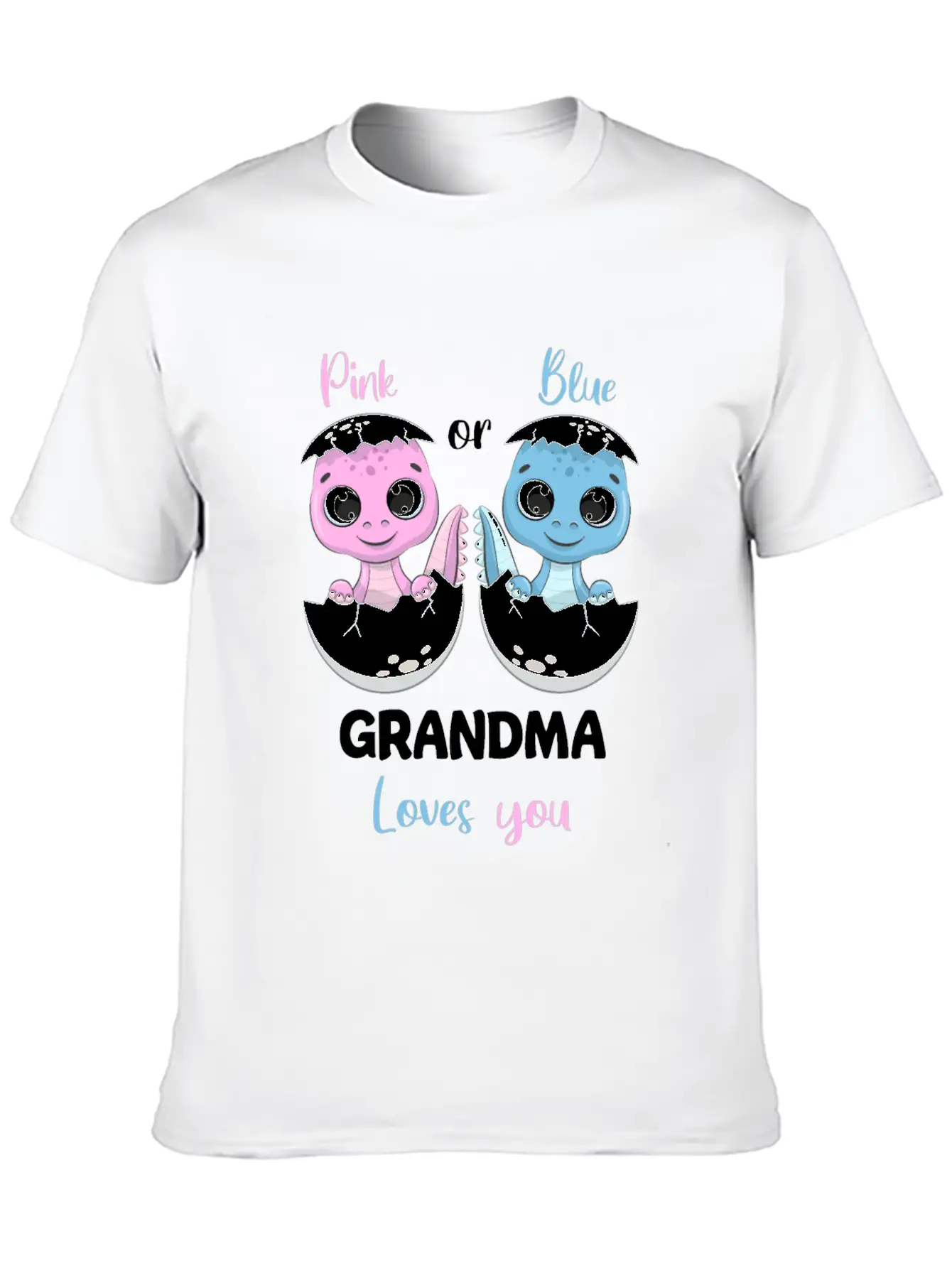 Pink Or Blue Grandma Loves You - Gender Reveal Unisex Casual T-Shirt – Clean Design For Daily Comfort