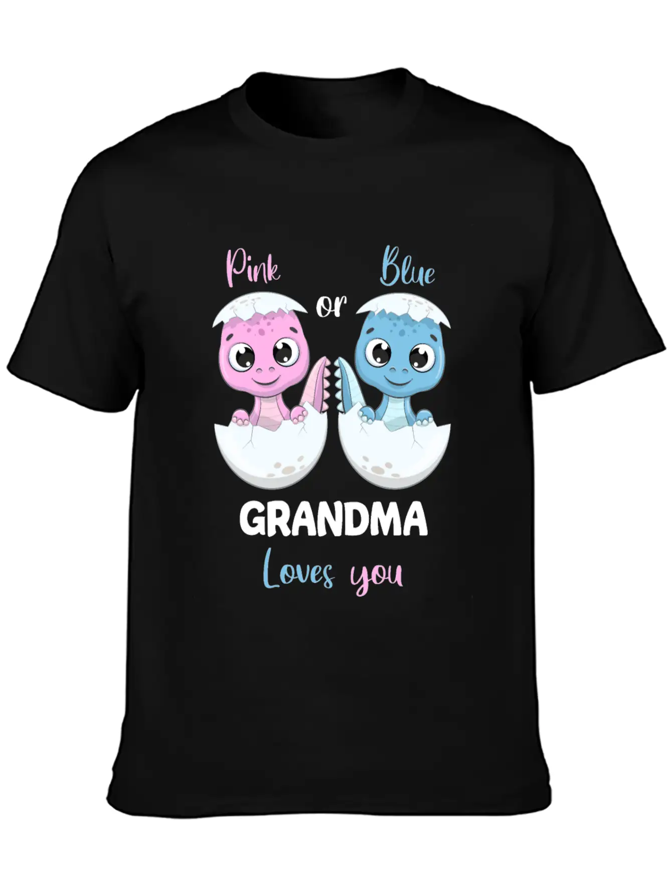 Pink Or Blue Grandma Loves You - Gender Reveal Unisex Casual T-Shirt – Clean Design For Daily Comfort