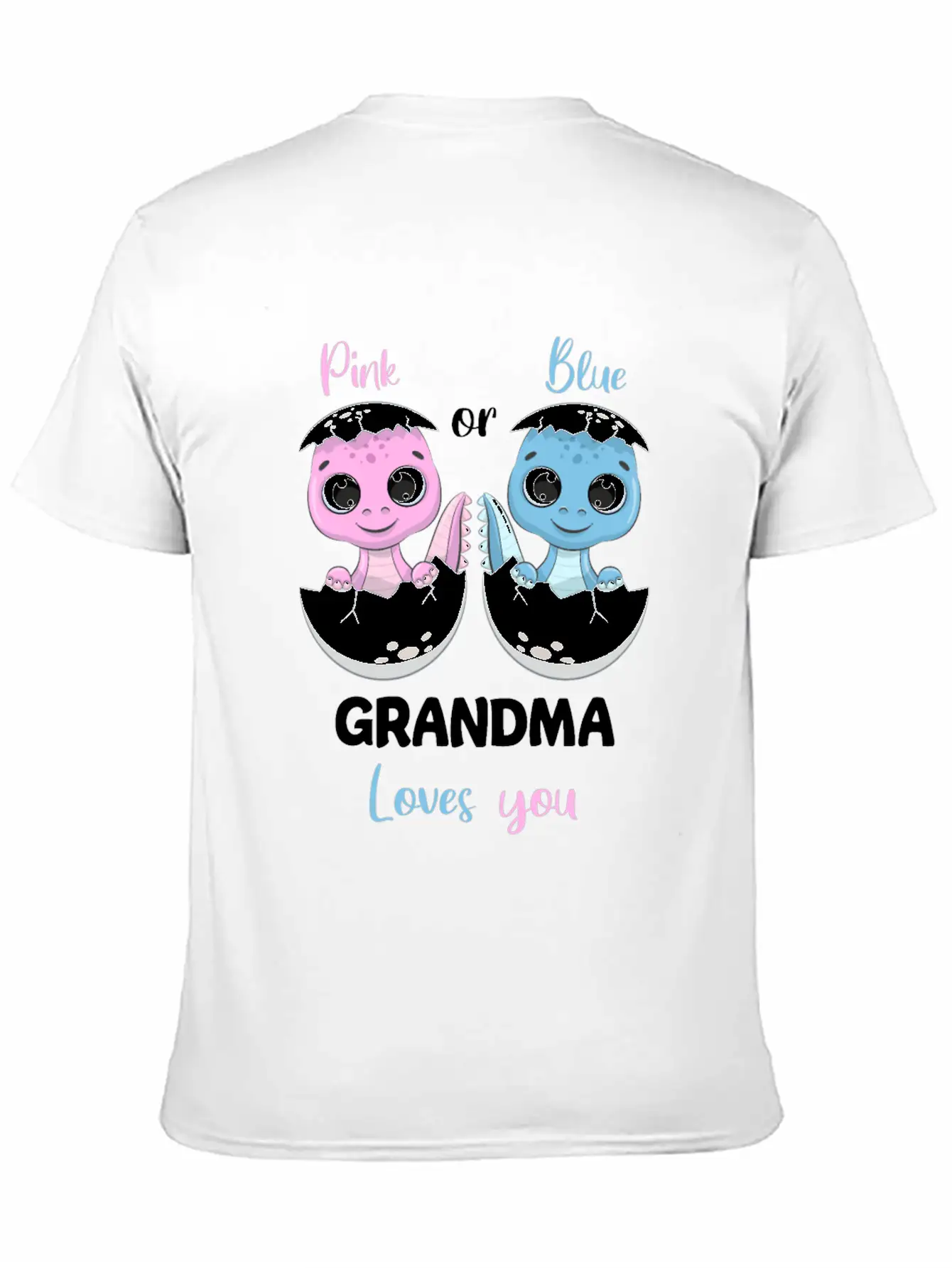 Pink Or Blue Grandma Loves You - Gender Reveal Unisex Casual T-Shirt – Clean Design For Daily Comfort