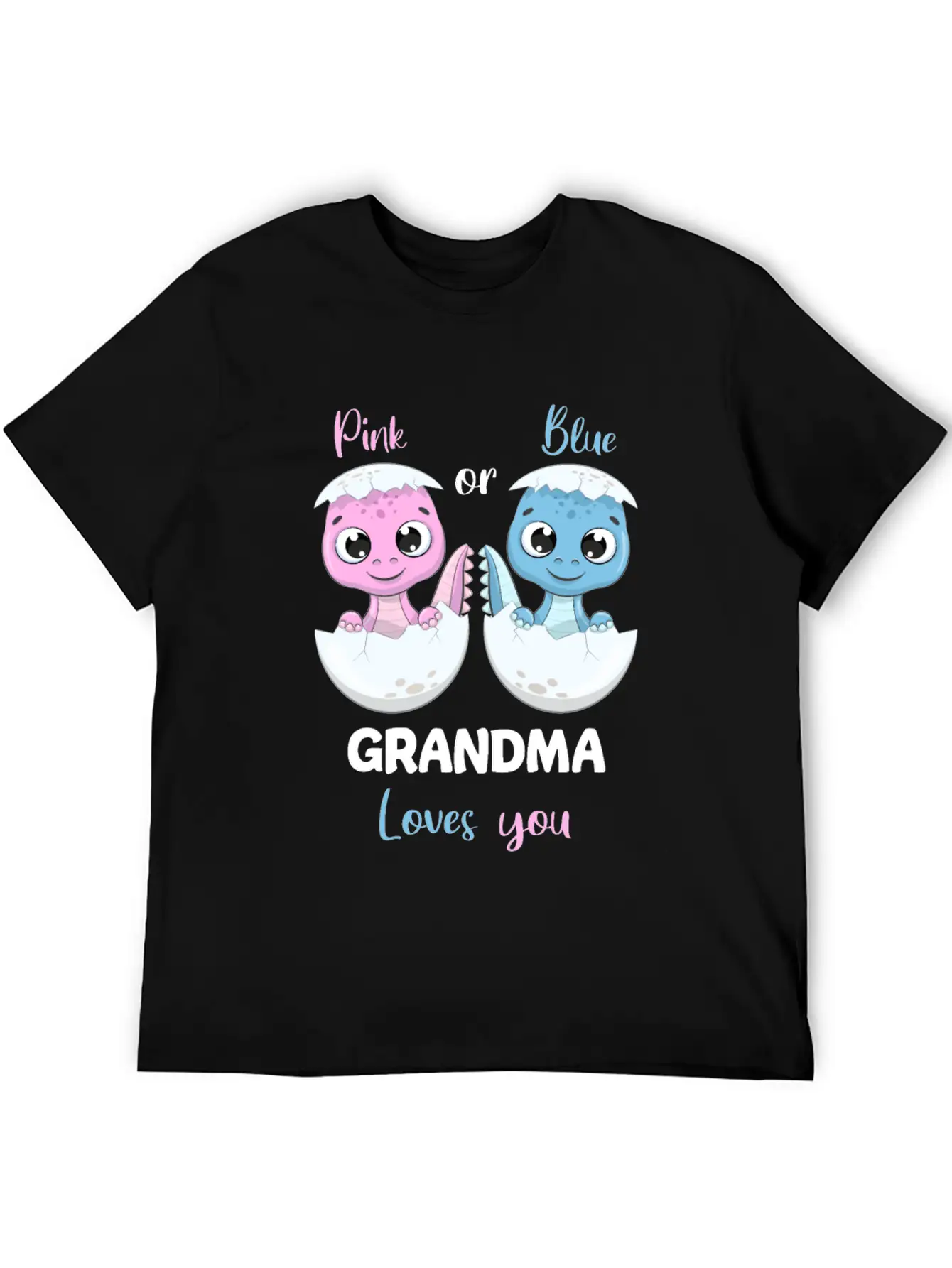 Pink Or Blue Grandma Loves You - Gender Reveal Unisex Casual T-Shirt – Clean Design For Daily Comfort