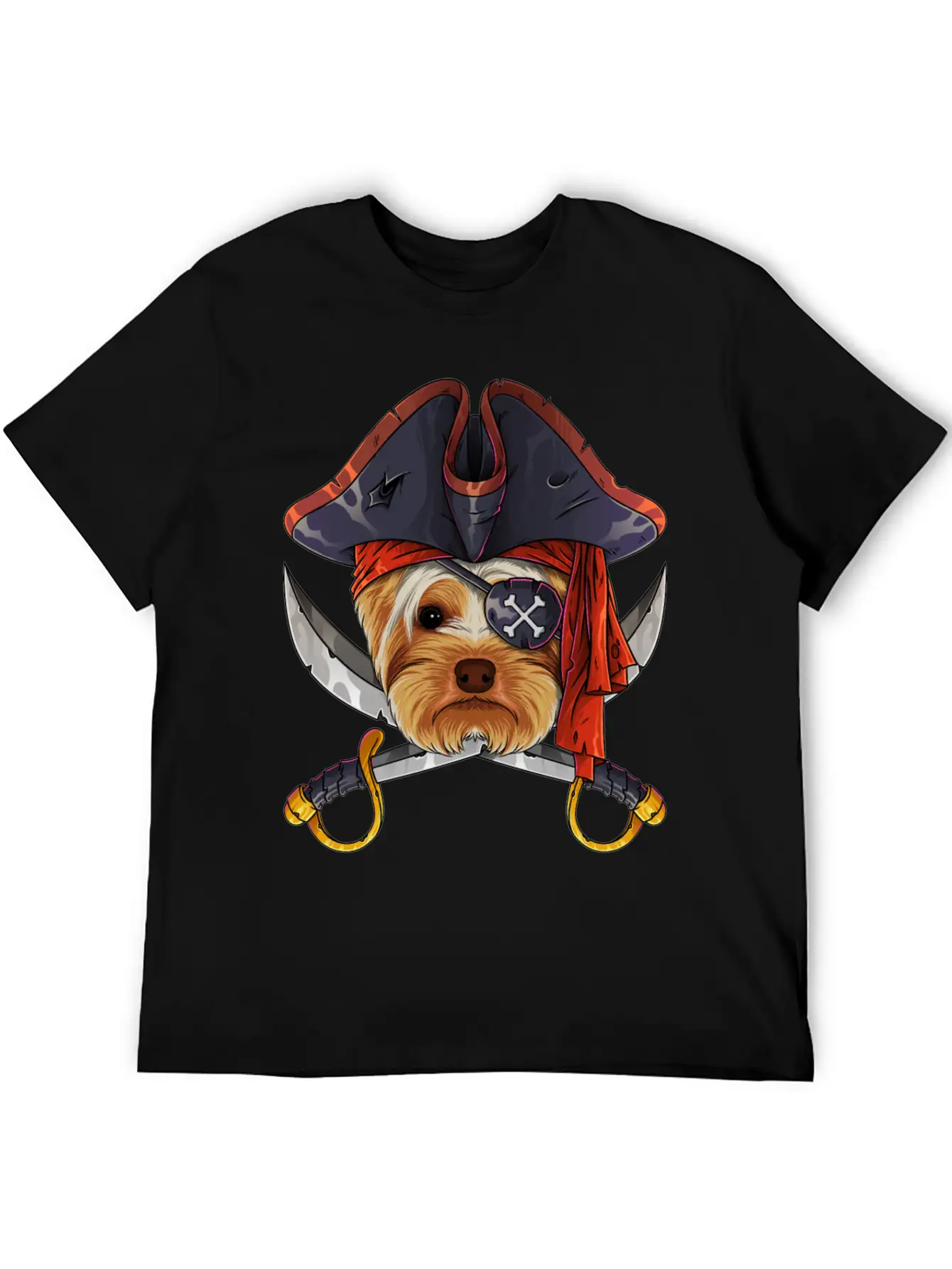Pirate Yorkshire Terrier Jolly Roger Halloween Cos Unisex Casual T-Shirt – Clean Design For Daily Comfort