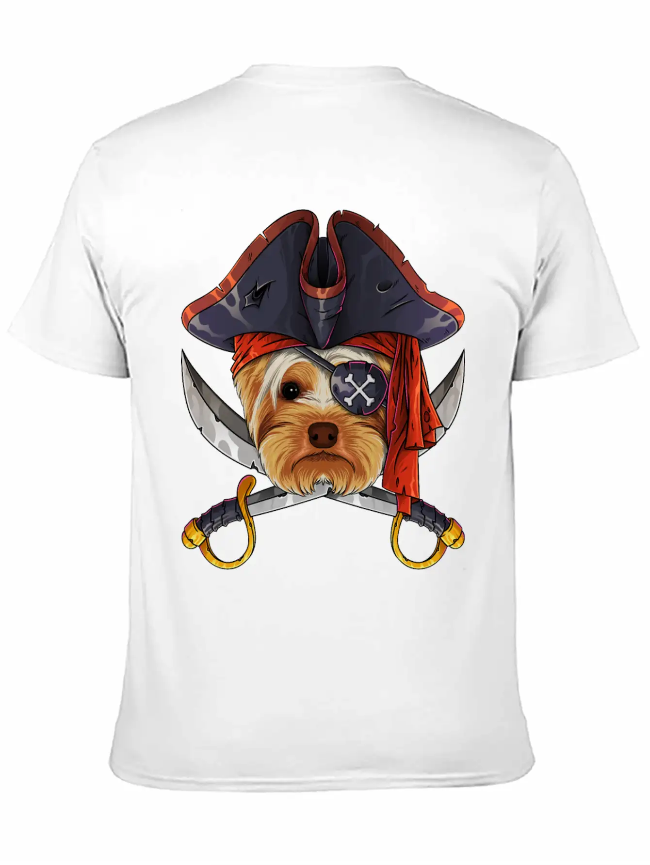 Pirate Yorkshire Terrier Jolly Roger Halloween Cos Unisex Casual T-Shirt – Clean Design For Daily Comfort