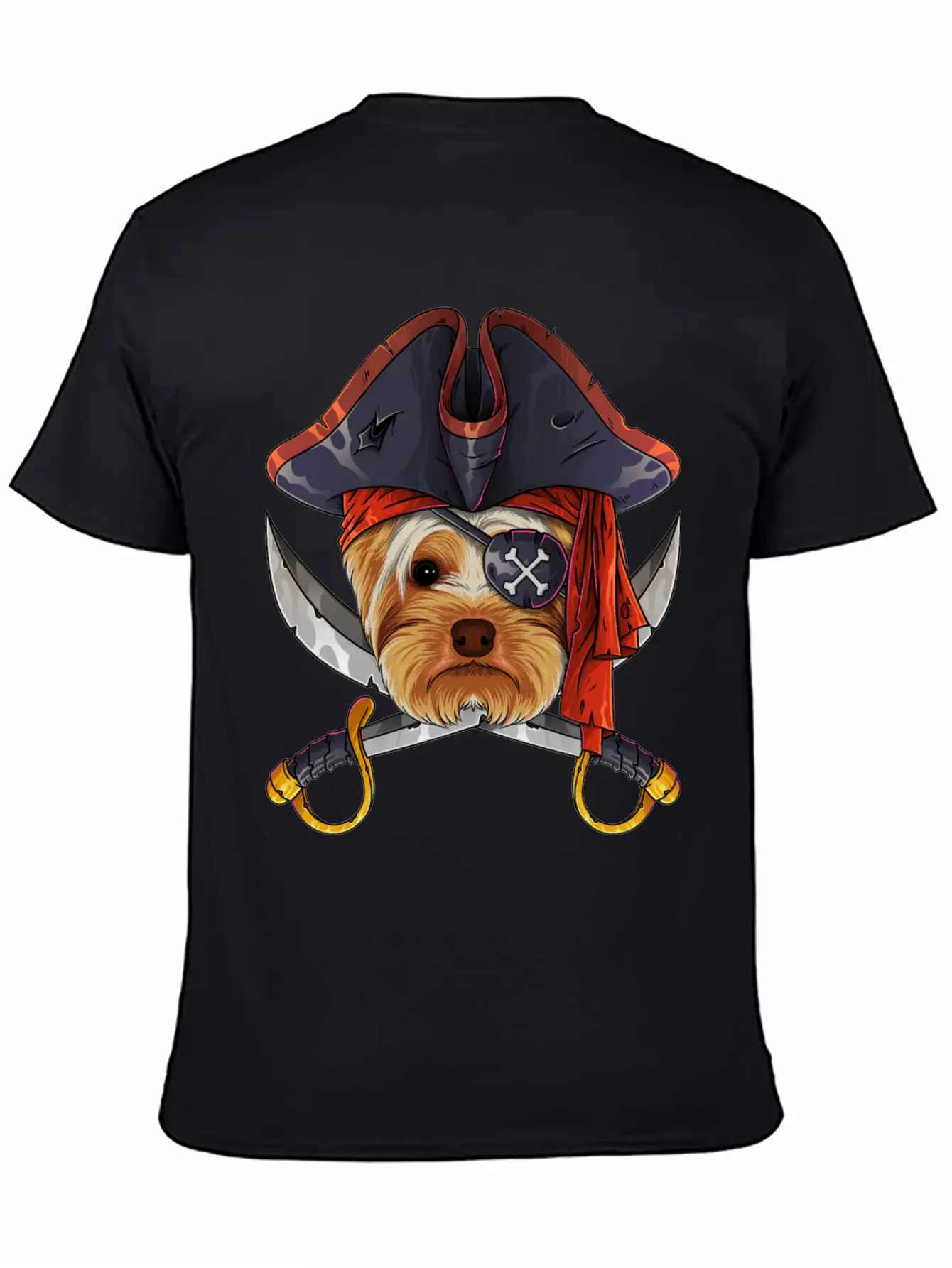 Pirate Yorkshire Terrier Jolly Roger Halloween Cos Unisex Casual T-Shirt – Clean Design For Daily Comfort
